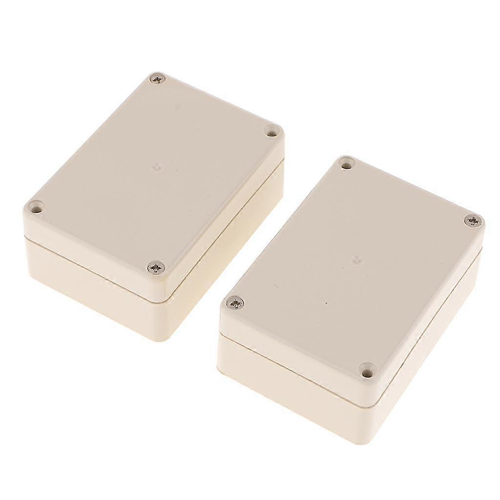 2x Plastic Project Junction Box Waterproof Instrument Case 58x35x82mm White