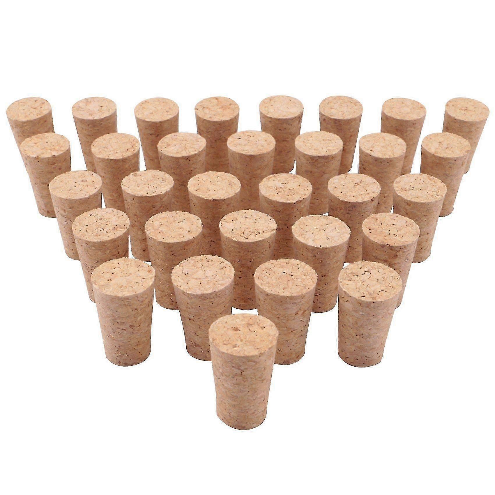 سدادة زجاجة الخشب ، الفلين ، مدبب الفلين سدادة زجاجة البيرة الخشبية لصنع النبيذ الحرفية ، لزجاجة النبيذ 30 قطعة