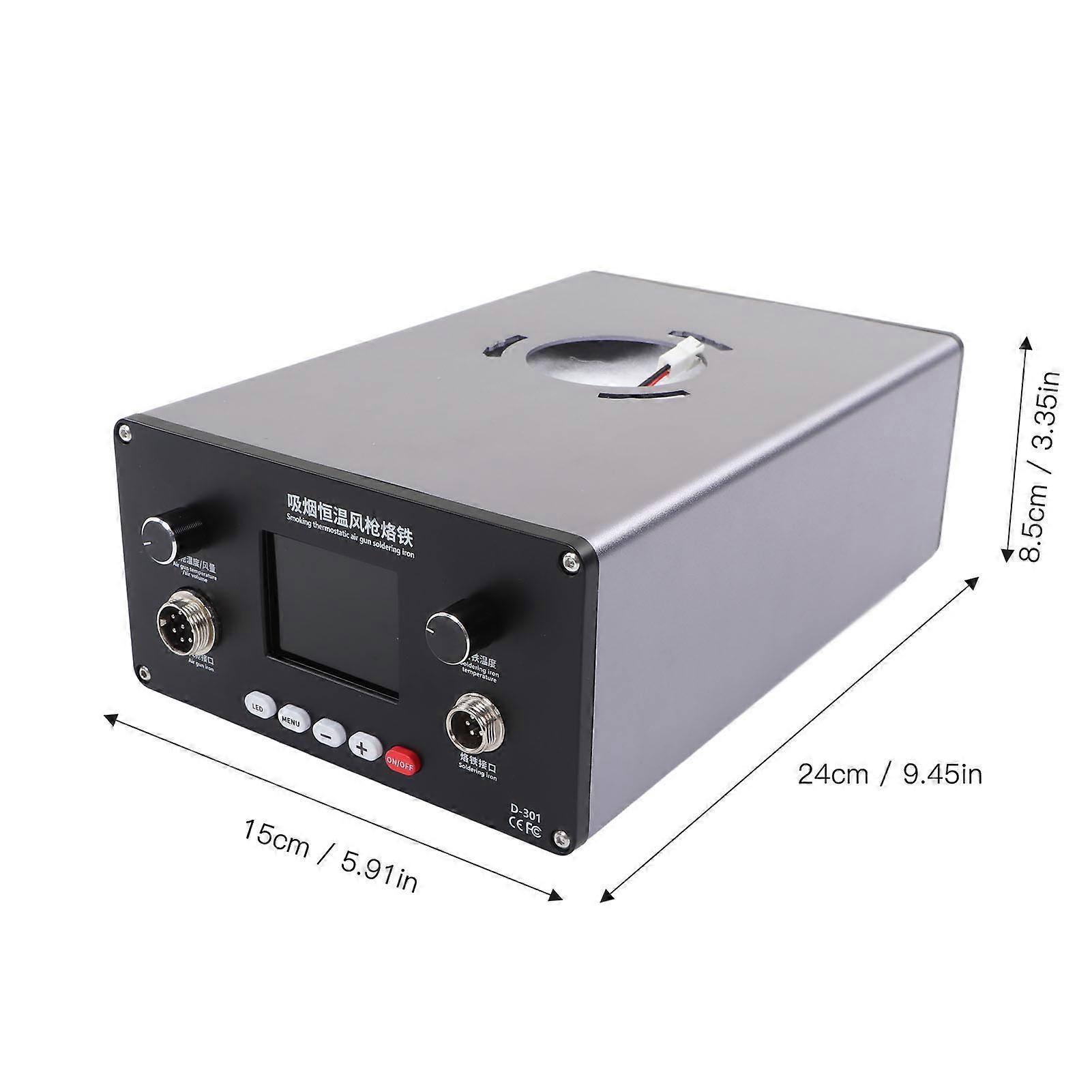 Kit de estação de ferro de solda com display digital de solda com filtro de fumaça Pistola de ar quente para fumantes 850W