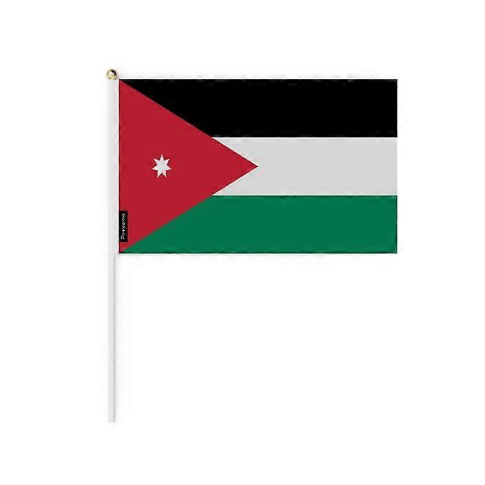 Mini Flag - Jordan - 14 x 21 cm - Durable Polyester - Lightweight - Double-Sided Print