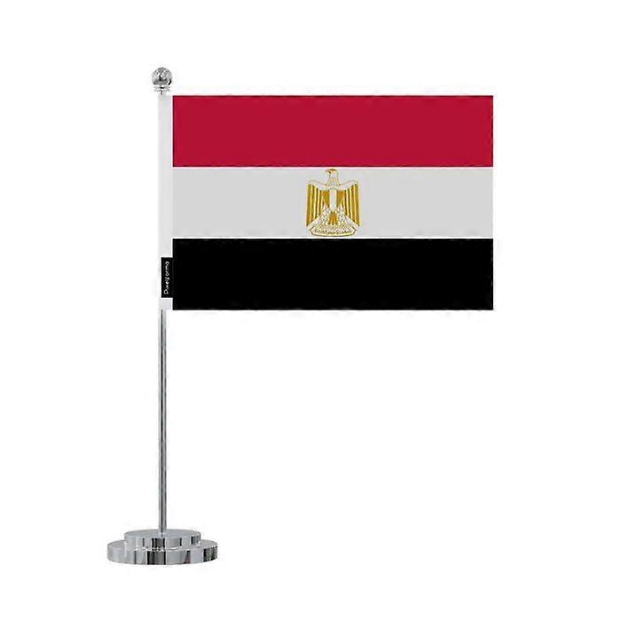 Egypt Desk Flag – 14 x 21 cm – Polyester – Stainless Steel Base
