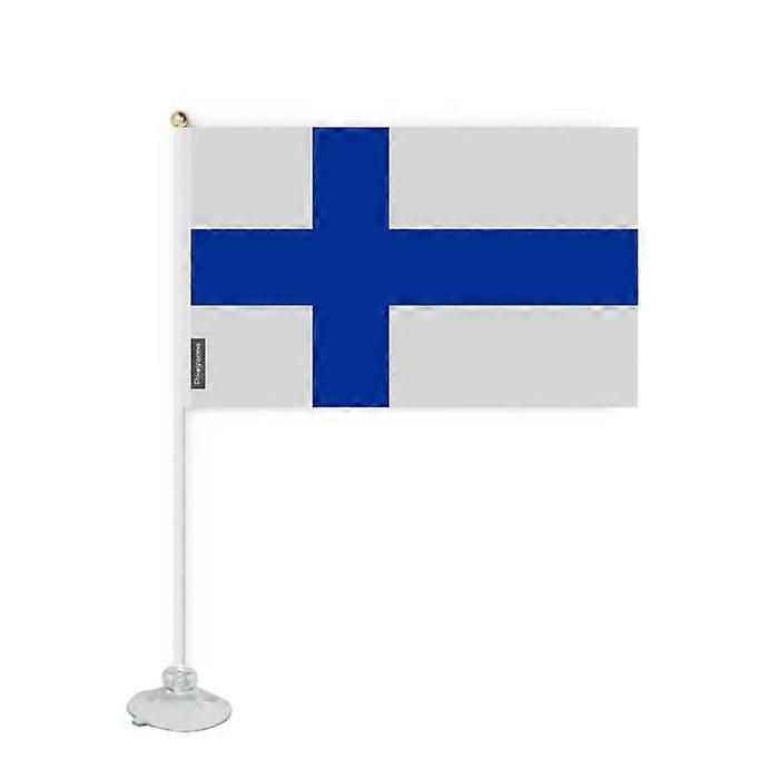 Flag - Finland - Mini Suction Cup Flag - 14 x 21 cm - Polyester - Double-Sided Print