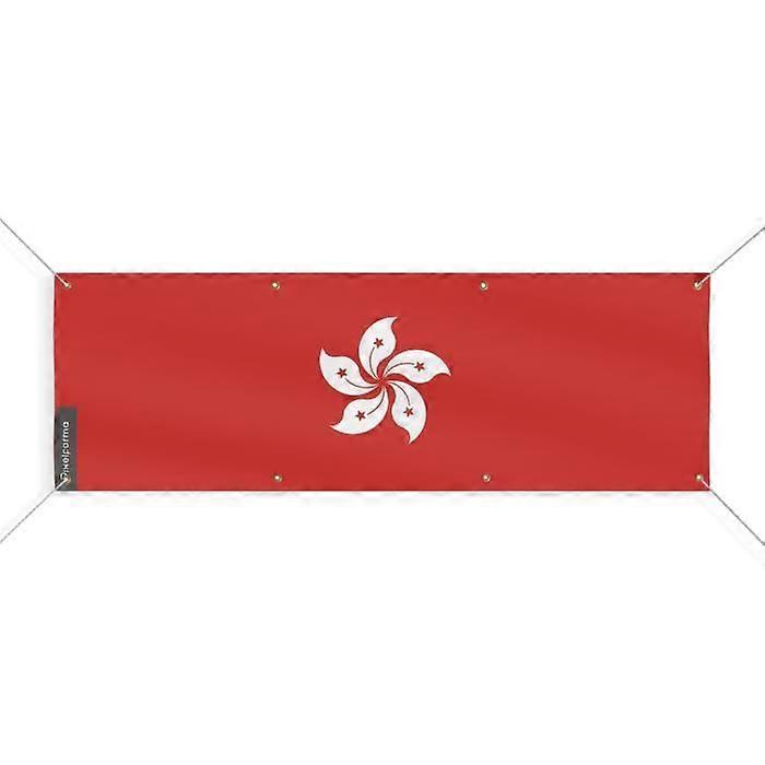 Hong Kong Flag Banner 8 Grommets 80x240 cm