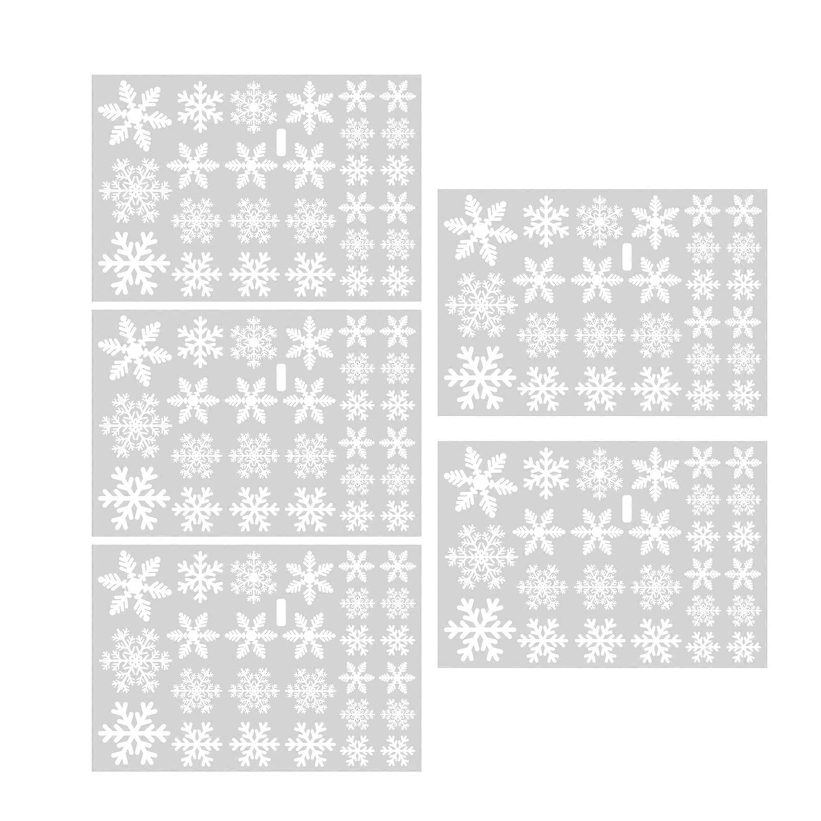 PVC White Snowflake Sticker 27 Pcs/Sheet Static Electricity Removable Decal