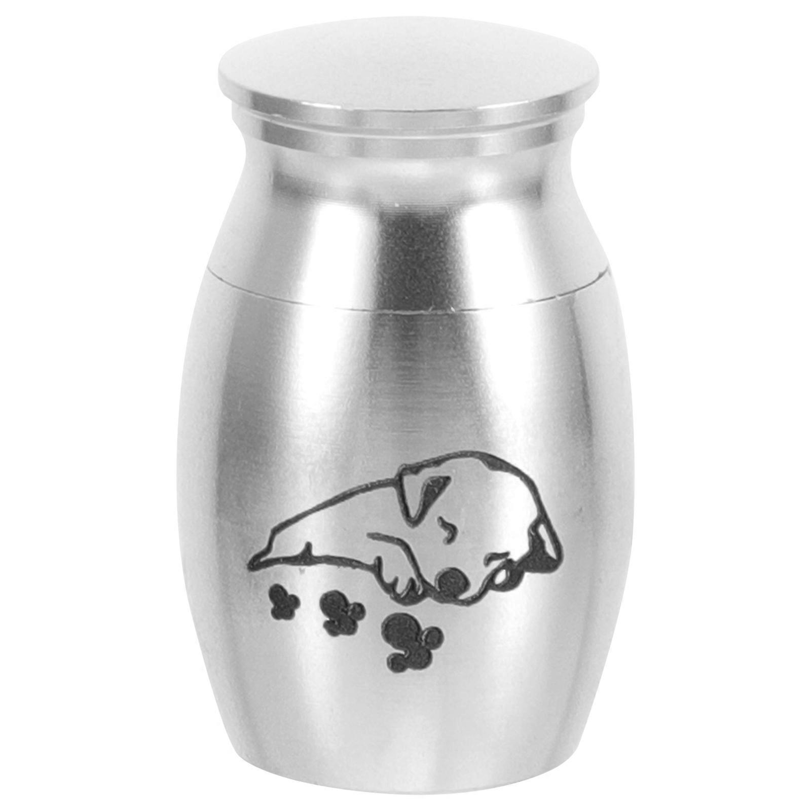 Compact Metal Pet Urn for Cat Dog Ashes Lightweight Alloy Cremation Container with Screw Lid, Rust Resistant Keepsake Memorial Casket for