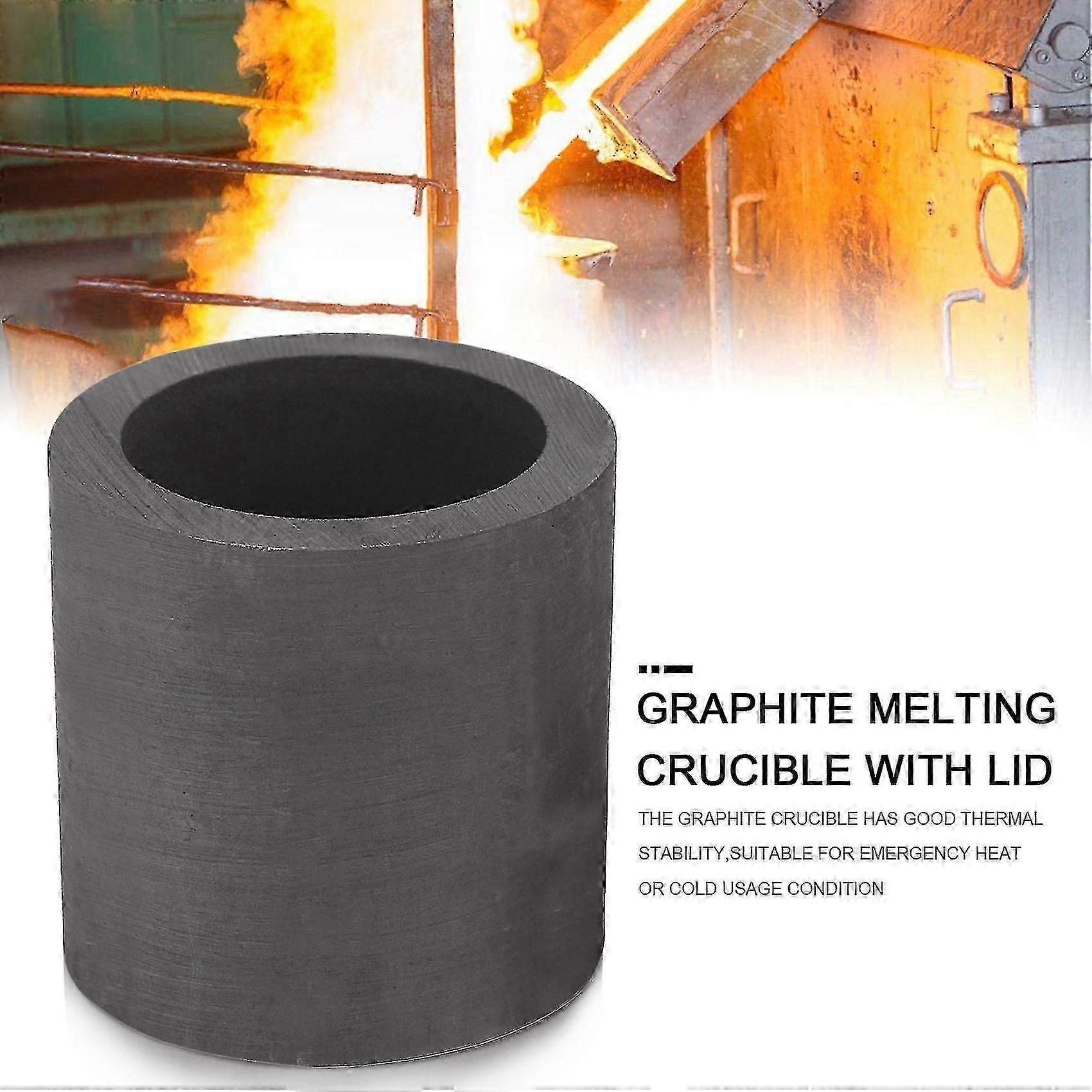 High Purity Graphite Crucible 40x40mm with Lid for Silver & Black Metal ...