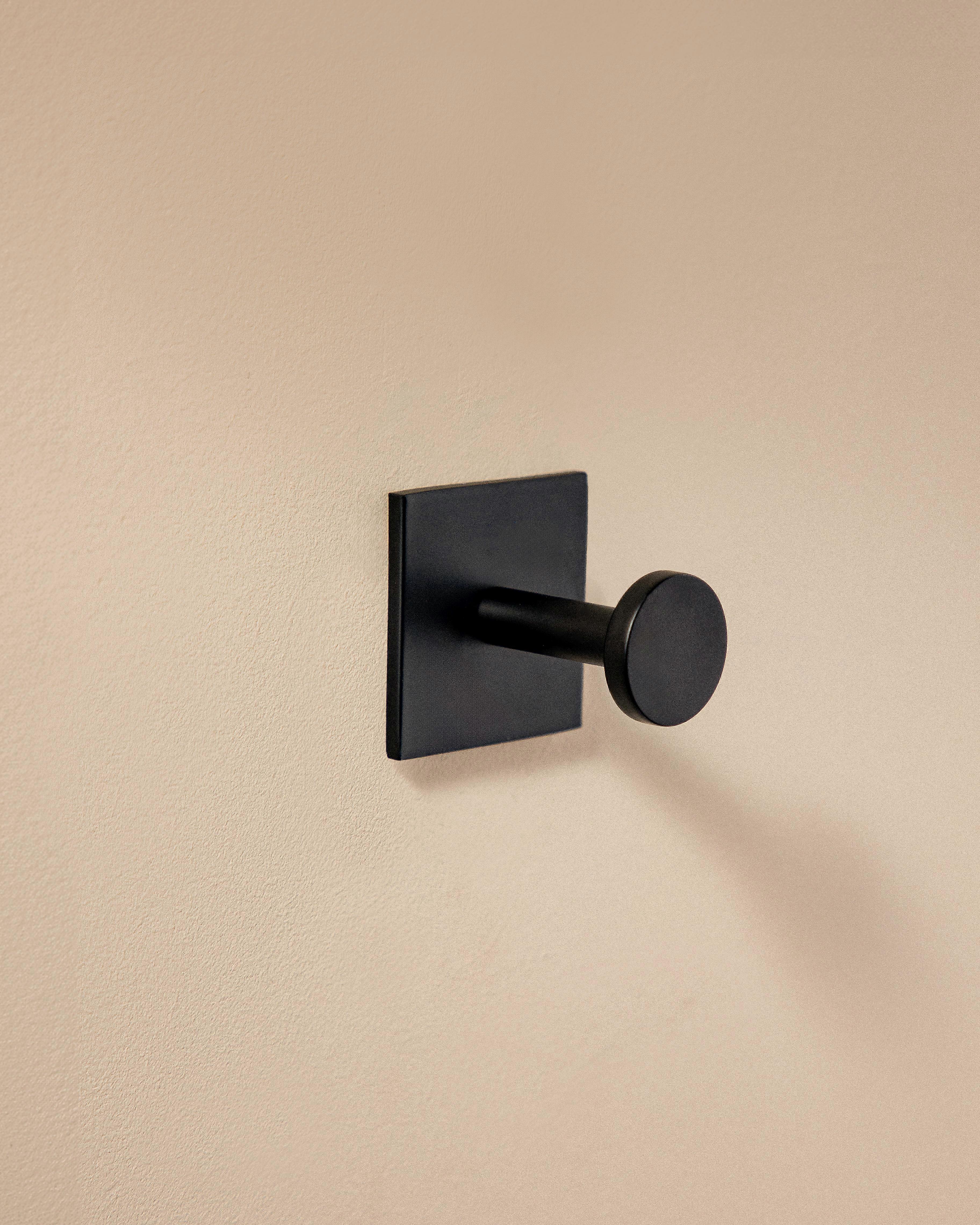COSMIC Towel Hook, Robe Hook, Coat Hook, Self-adhesive, Black, Stick Collection