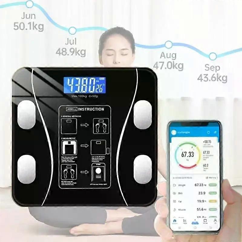 Cyfrowa bezprzewodowa waga łazienkowa Bluetooth BMI Inteligentna tkanka tłuszczowa z podświetleniem