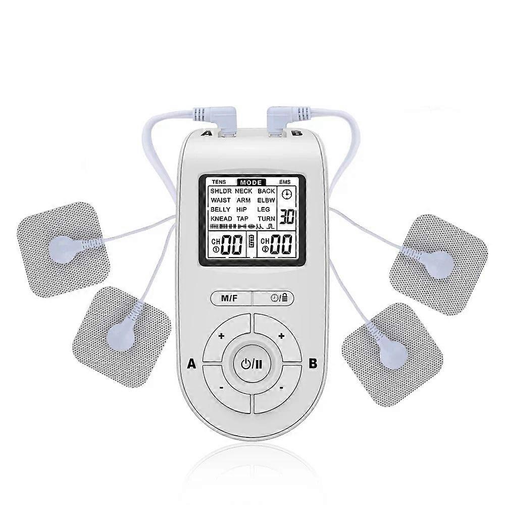 Portable Tens Muscle Stimulator - 24 Modes, Dual Output, Usb Rechargeable Physiotherapy Device For Body Relief