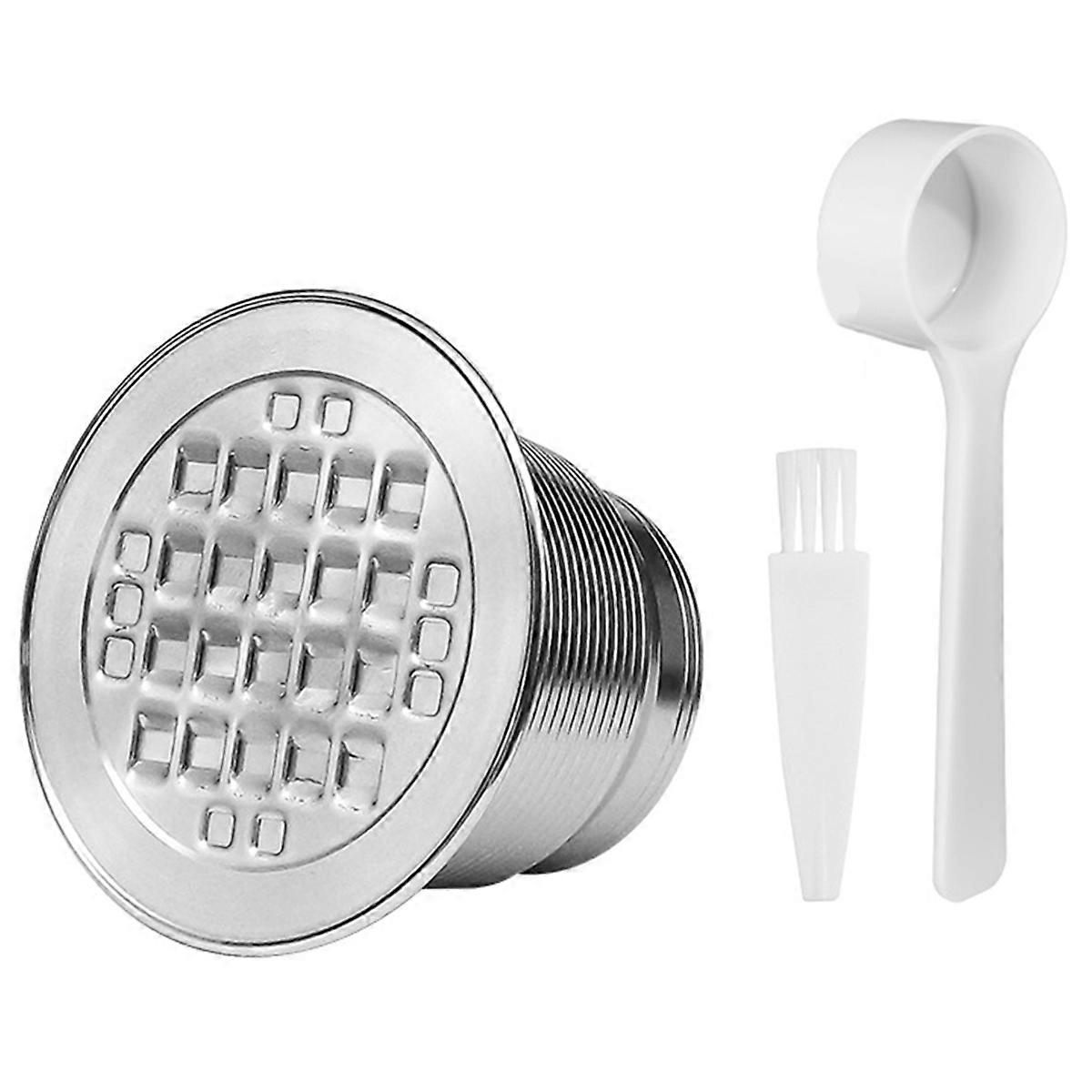 Refillable Stainless Steel Coffee Capsule,Powder Filler with Cover C