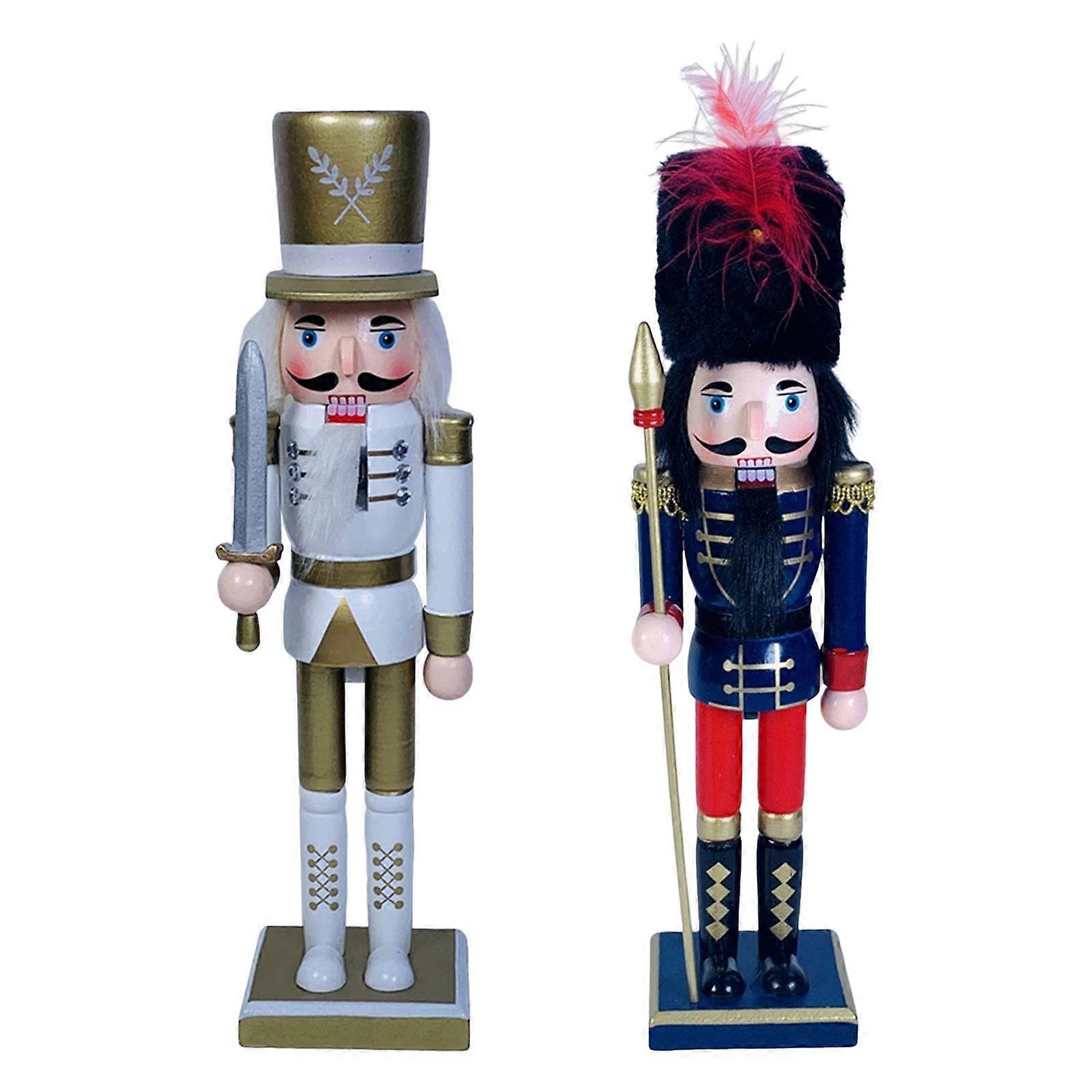 2pcs Nutcracker Figures Decorative Nutcracker Soldier for Outdoor Fireplace