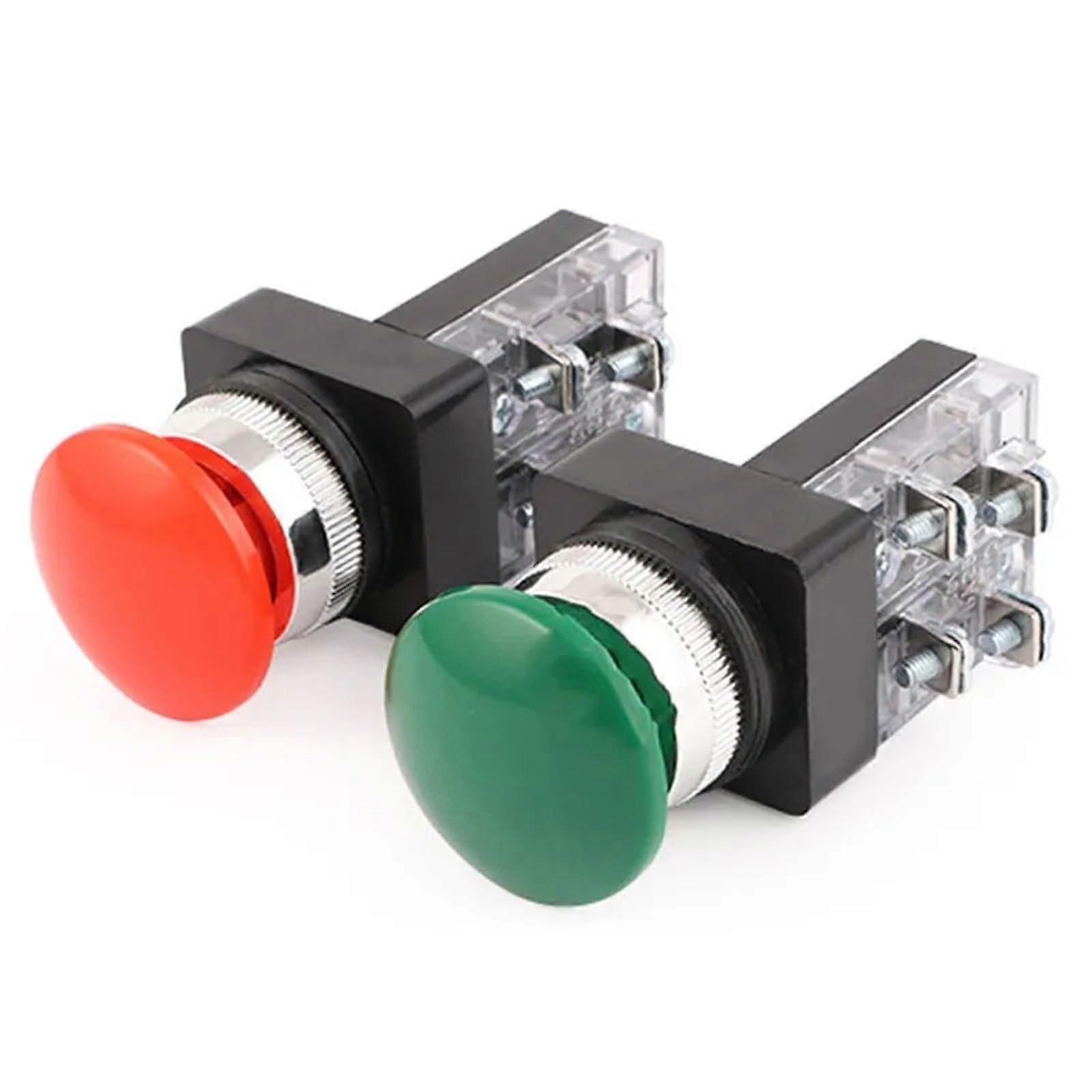 Pilzkopf-Taste TBM-30 Mb-30 Red Green Control Button Switch Cover 25mm Compatible with Standard Switches