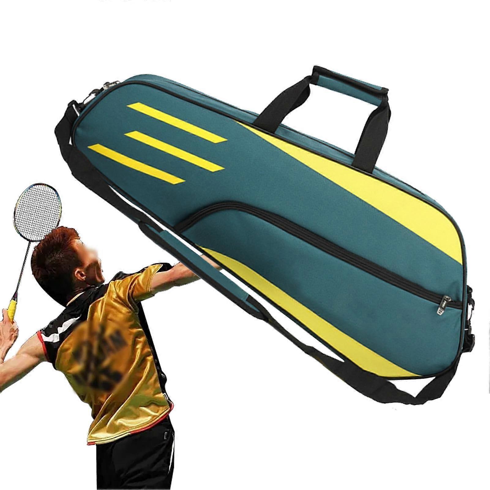 Badminton Bag for 3 Rackets Backpack, Racket Carry Bag, Tennis Accessories Cyan Blue