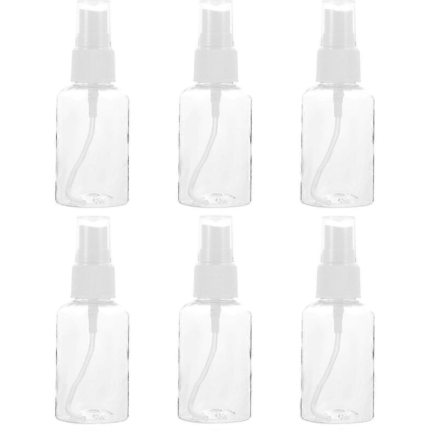 6 Pcs Makeup Samples Plastic Empty Bottles Reusable Clear Containers White Bottles Flip Cap Travel C