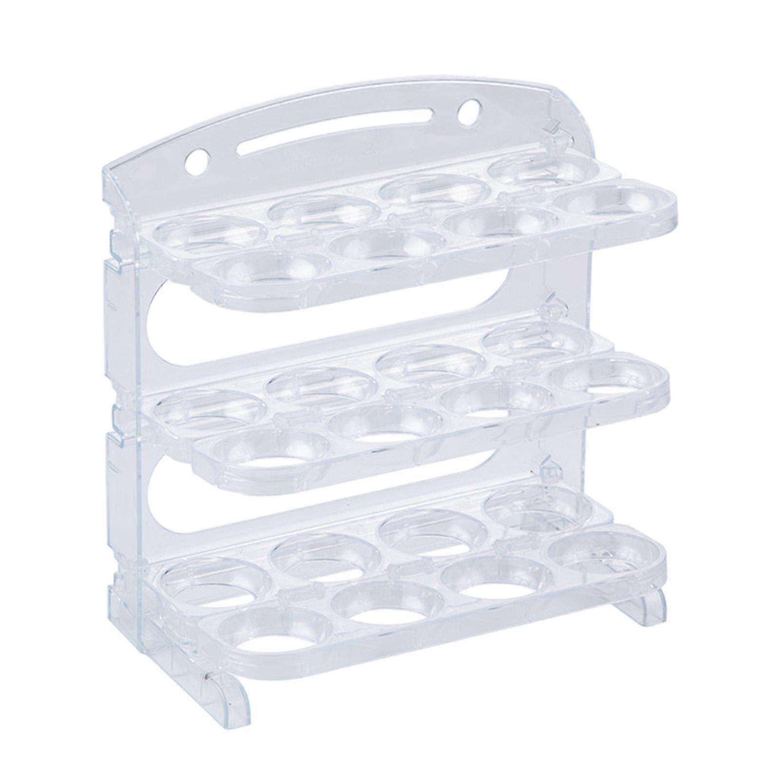Egg Containers 3 Layer Egg Holder for Refrigerator Side Door Pantry Cabinet