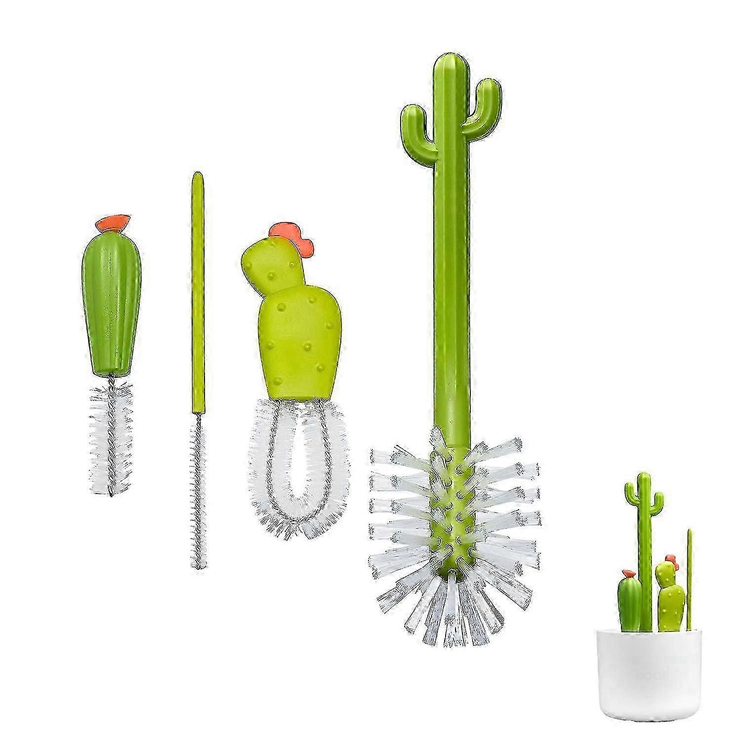 4-Piece Bottle Cleaning Brush Replacement Set, Suitable for Various Bottles and Containers, Green