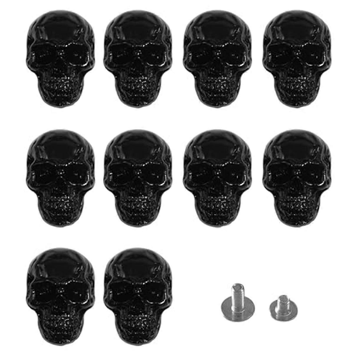 10 Pcs Skull Stud DIY Rivet Conchos for Leather Large Head Decorative Buckle for DIY Crafts Making
