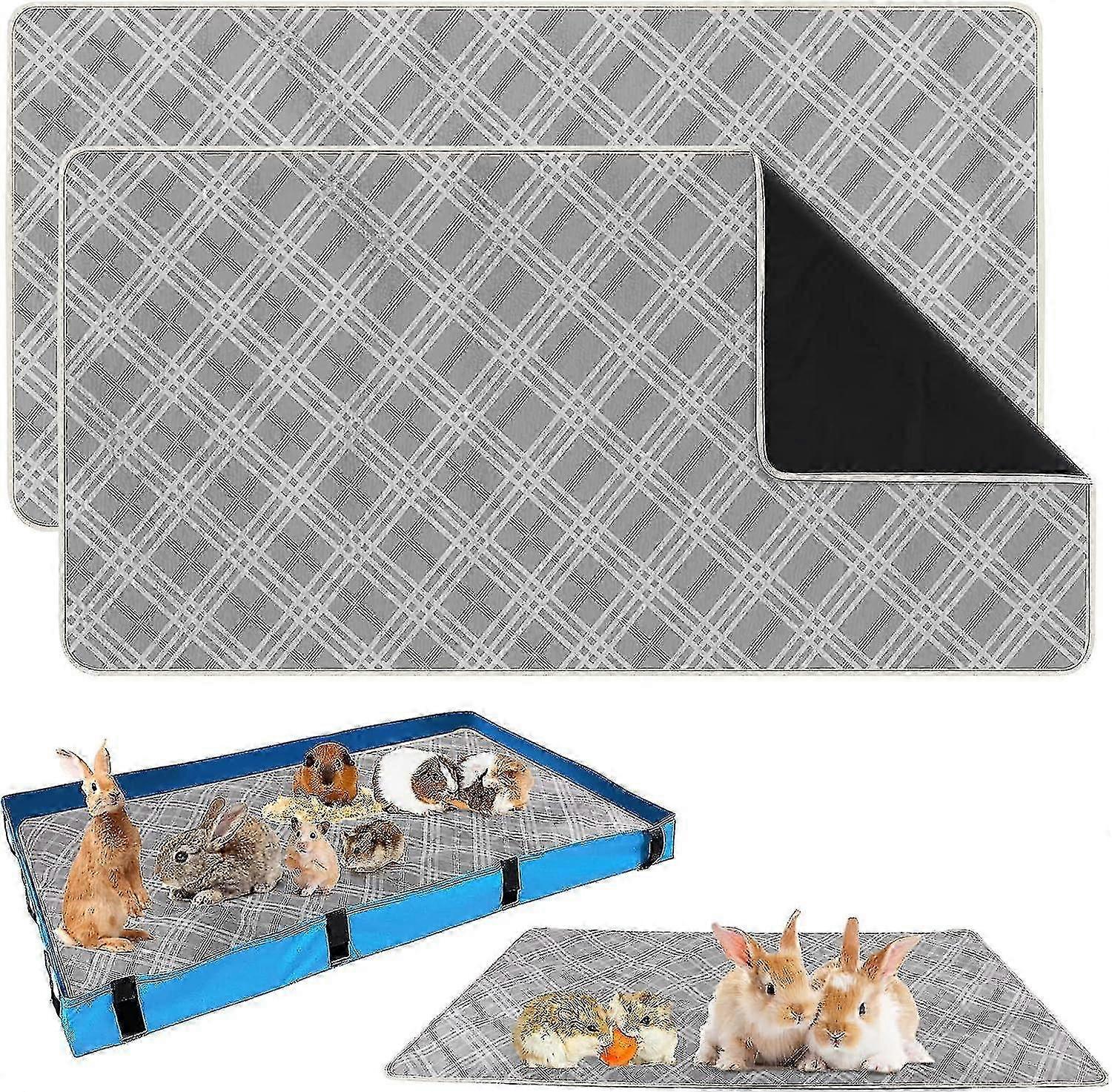 Auniq 2er-Pack wiederverwendbare Meerschweinchenkäfig-Auskleidungen, 47x24" Haustier-Bettwäsche-Pads für Kleintiere