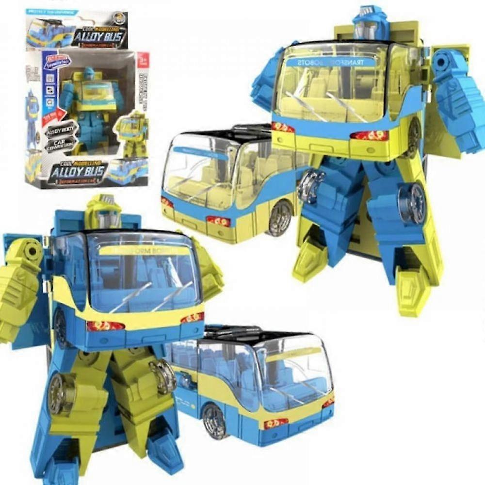 Mini Alloy Transformer Bus Robot Bus Autobot Model Toy - Blue