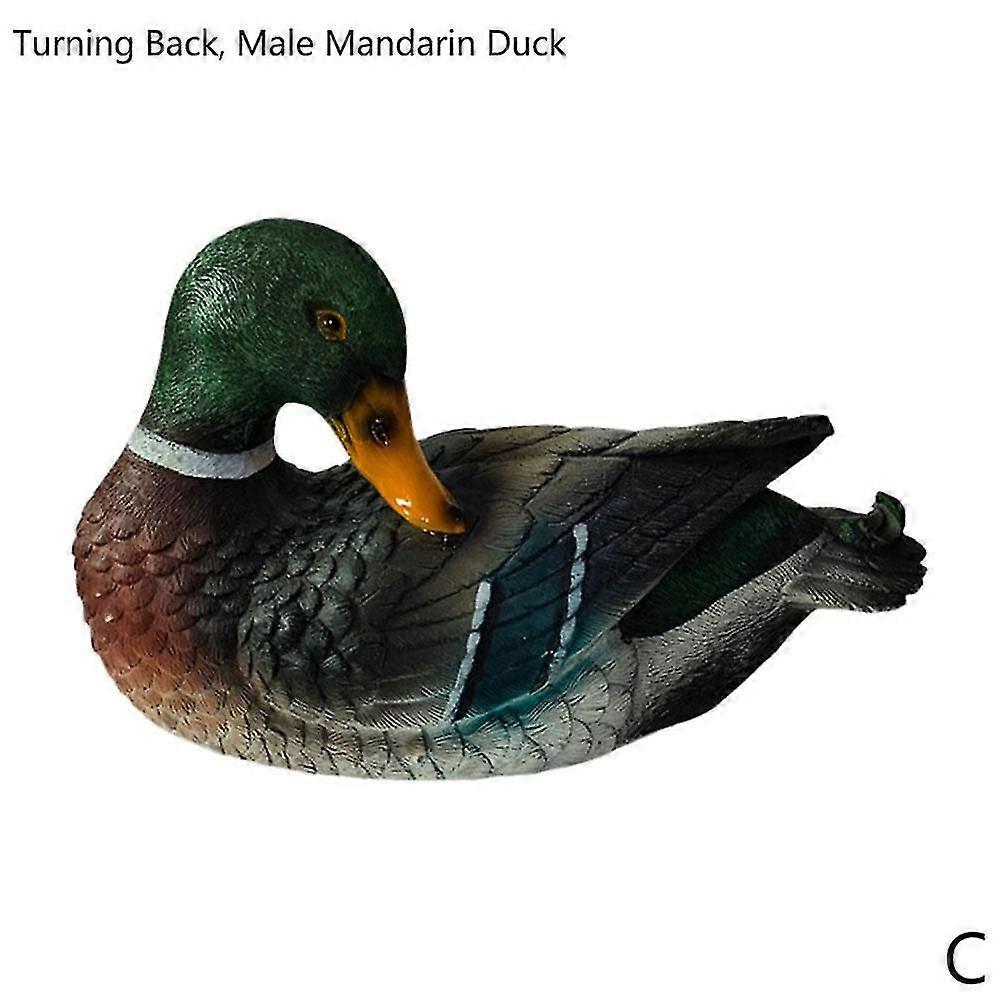 Floating Mandarin Duck Ornament for Garden Pond Simulation Decoration