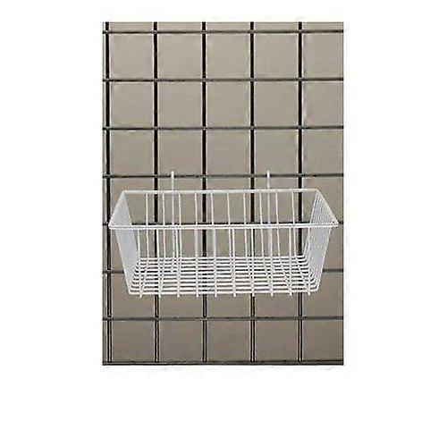 Mini Wire Grid Basket in White Powder Coat 12 L x 12 W x 4 D Inches