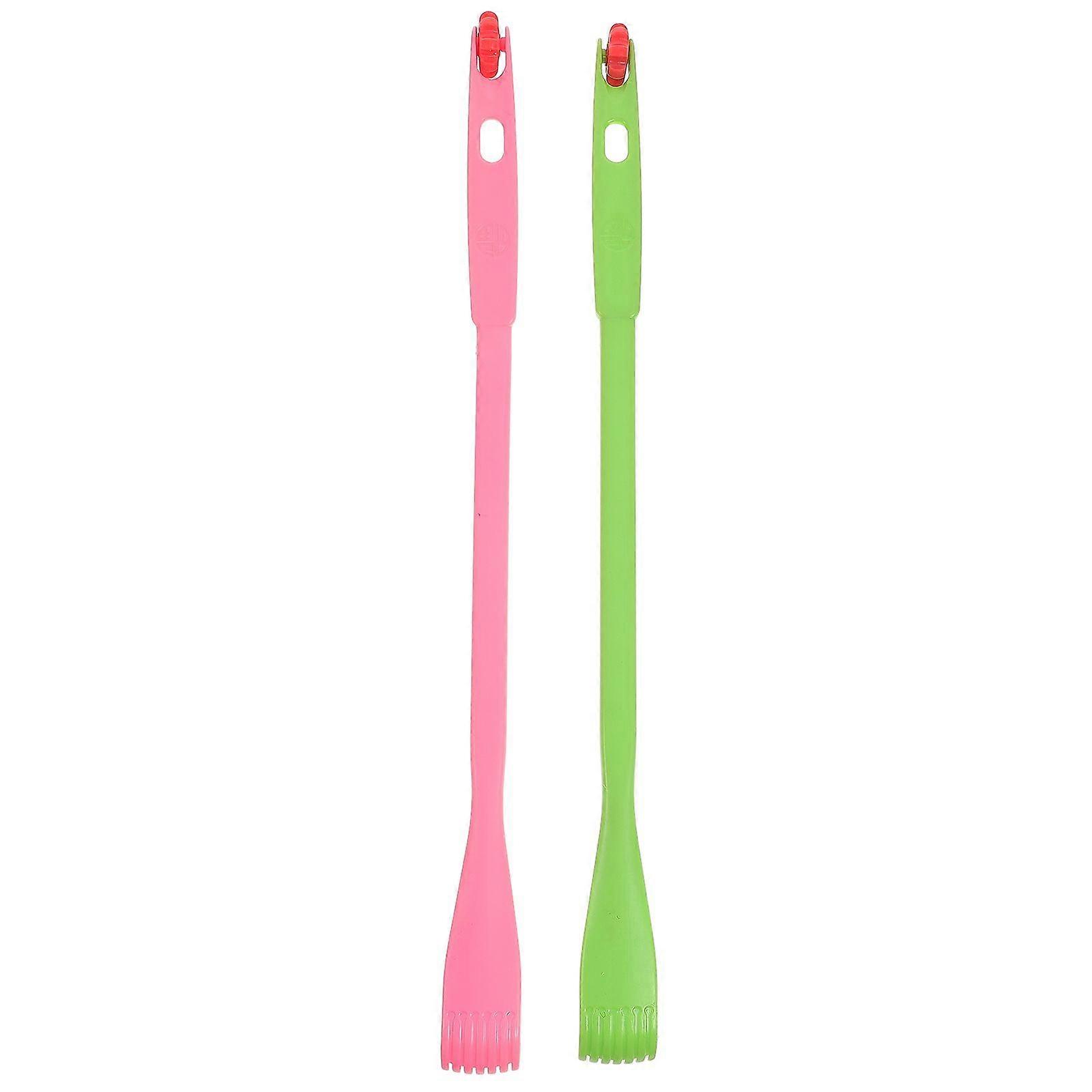 2pcs Portable Back Scratcher ABS Long Handle Backscratcher for Home Use (Random Color)