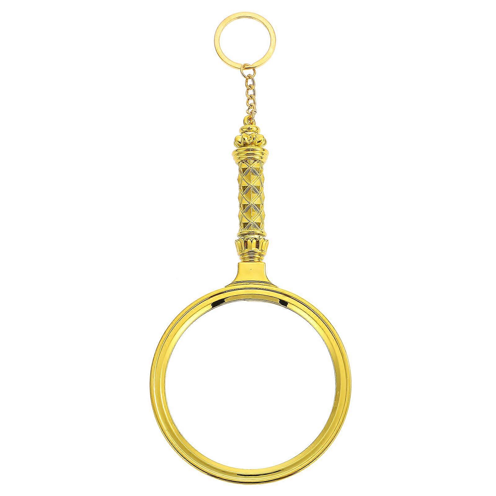 Home Reading Magnifier Handheld Magnifier Elder Reading Tool Golden 90mm Easily And Clearly Reading 1Pcs