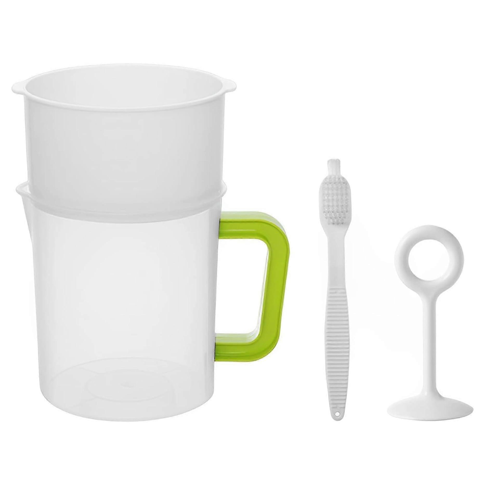 Nussmilchsieb 1.5L Yogurt Strainer with Mix Limit, Brush, BPA-Free for Soy Milk, Juice, Tea Filtering