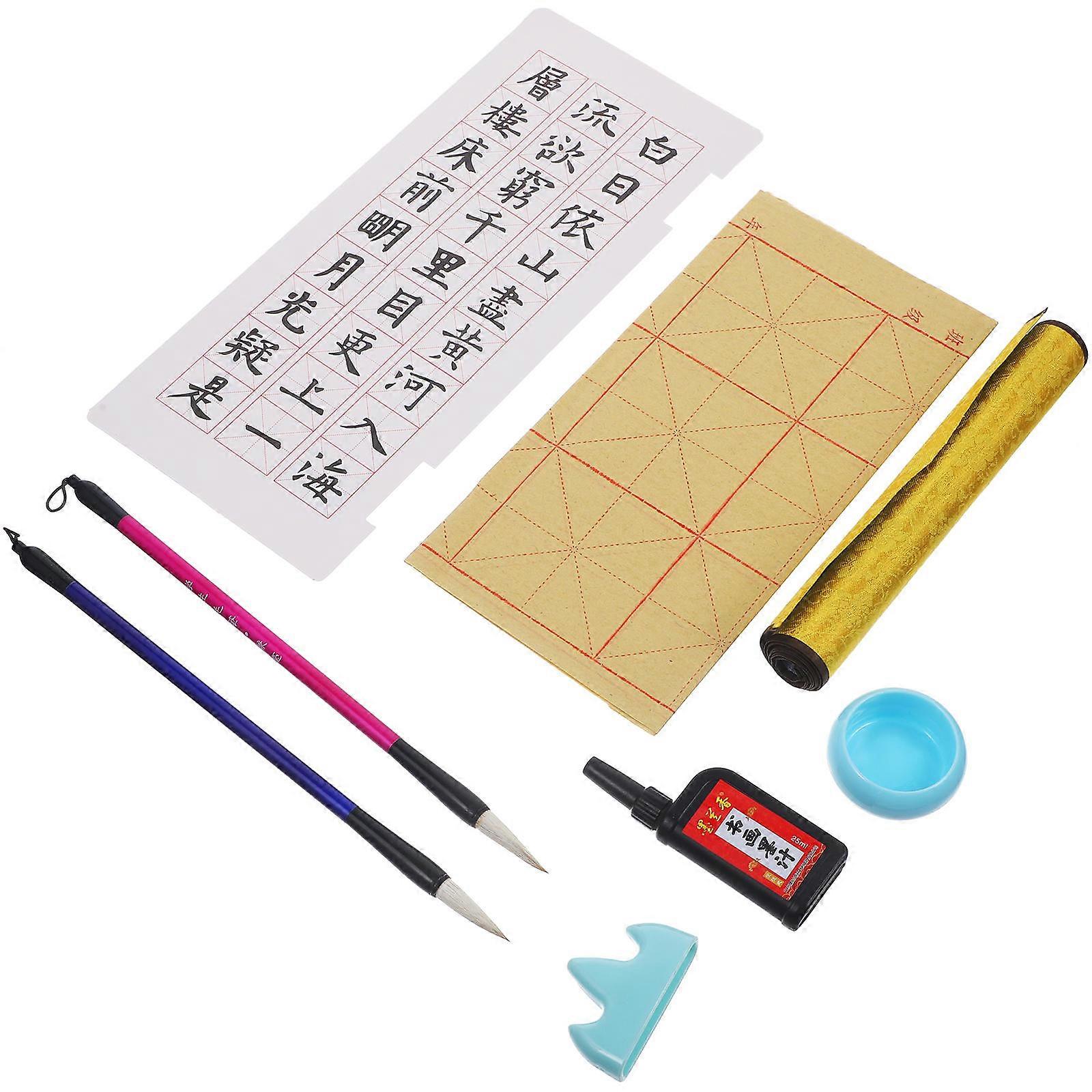 1 Set Chinese Calligraphy Kit for Beginners – Water Writing Brush Pens, Ink, High Absorbency & for Practice