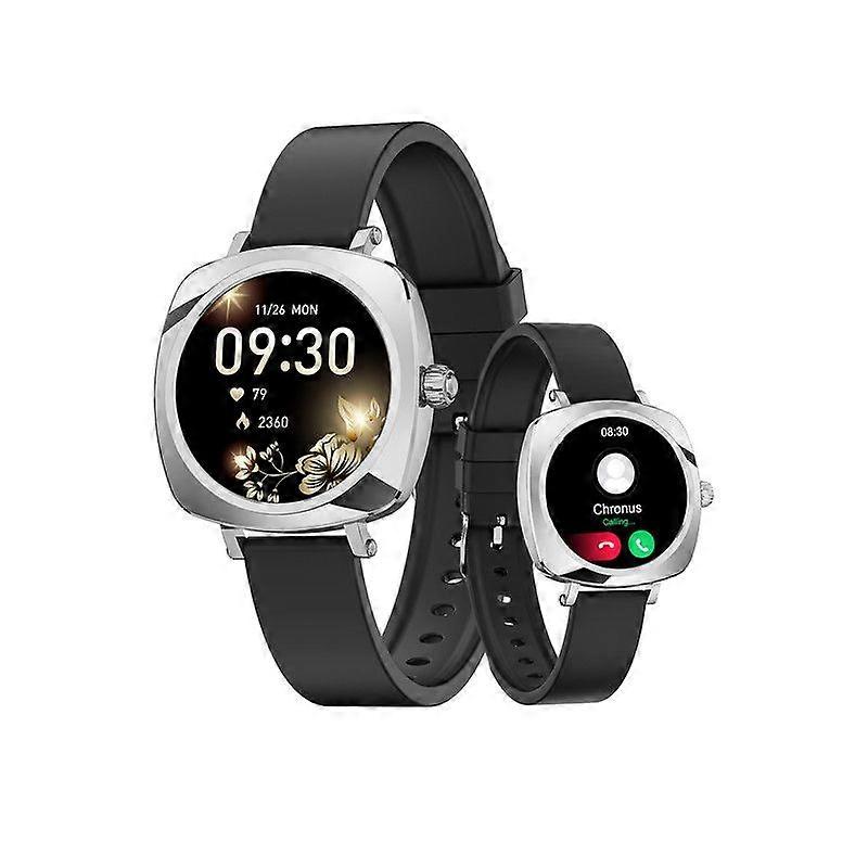 Chronus LC605 Smart Watch 1.19'' AMOELED with Women's Health Monitor with Android iOS Black