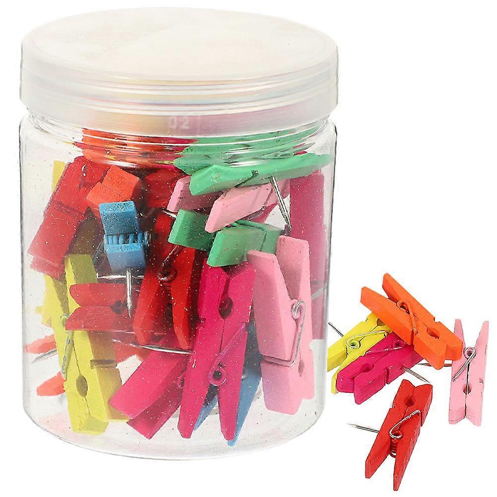 50 Pack Push Pin Clips with Thumbtacks – Decorative Bulletin Board Accessories for Classroom, Office, and Photo Wall Displays