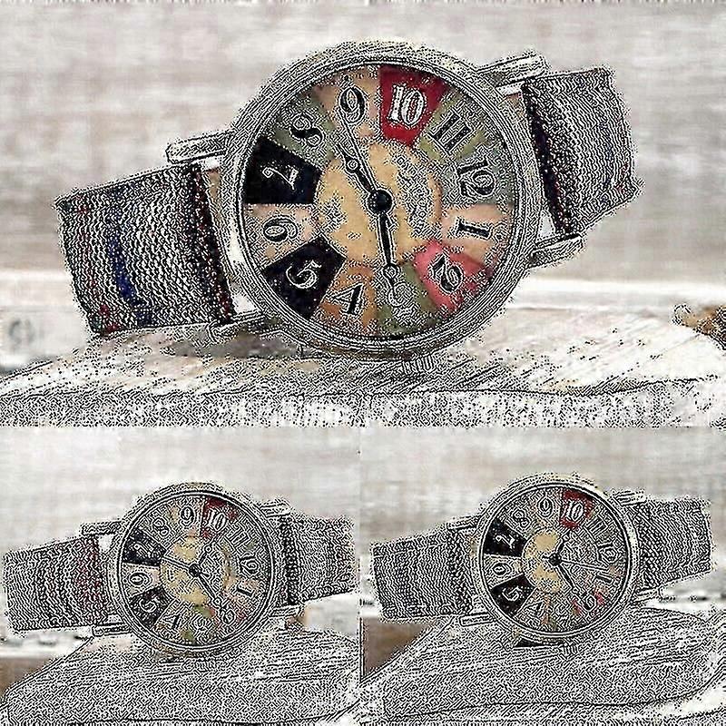 Watches For Women With Multicolour Rainbow Pattern C