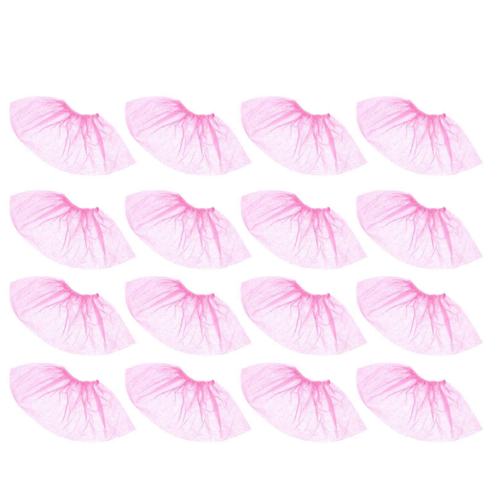 Disposable Shoe Covers for Home Use Made of Nonwoven Material Red Color Fits All Sizes