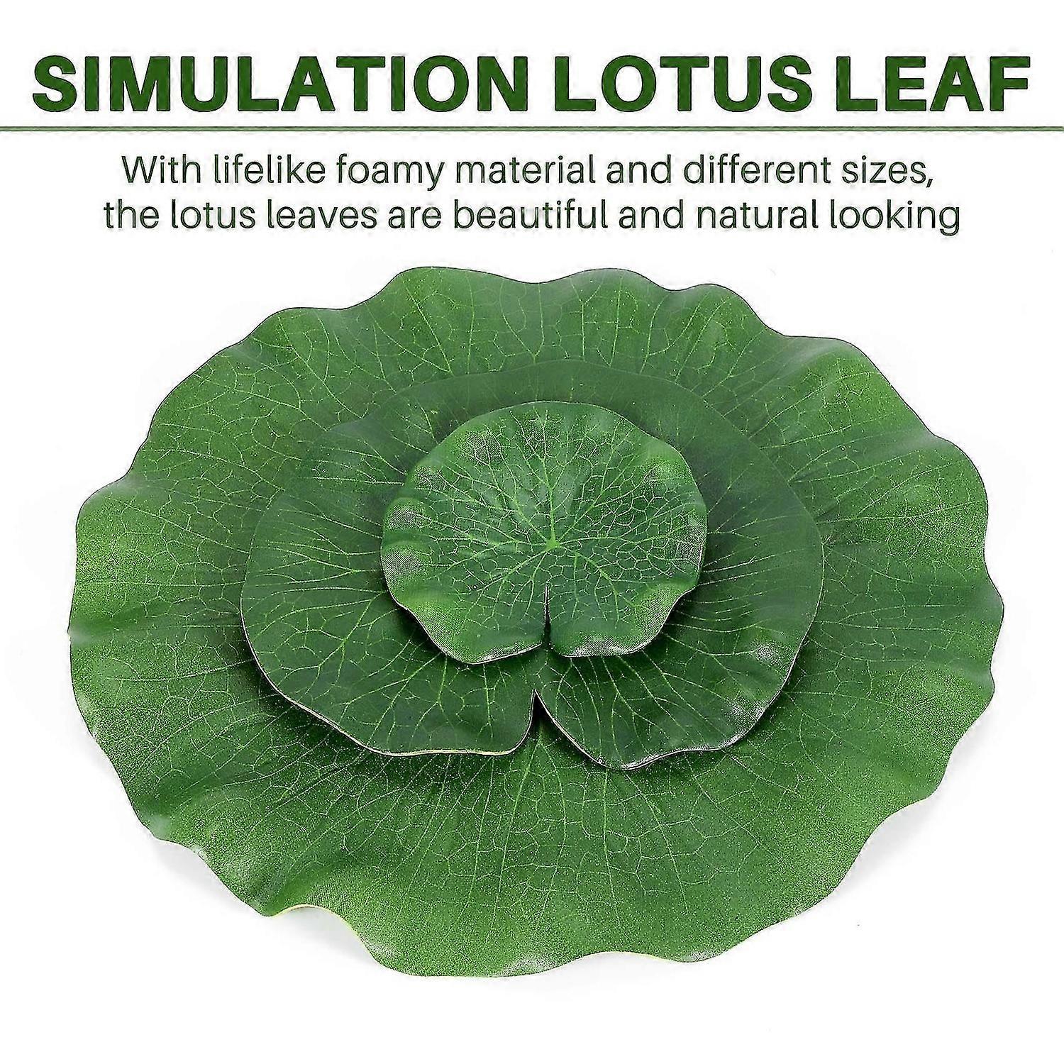 Pack Of 9 Artificial Floating Foam Lotus Leaves Water Lily Pads Ornaments Green | Perfect for Patio
