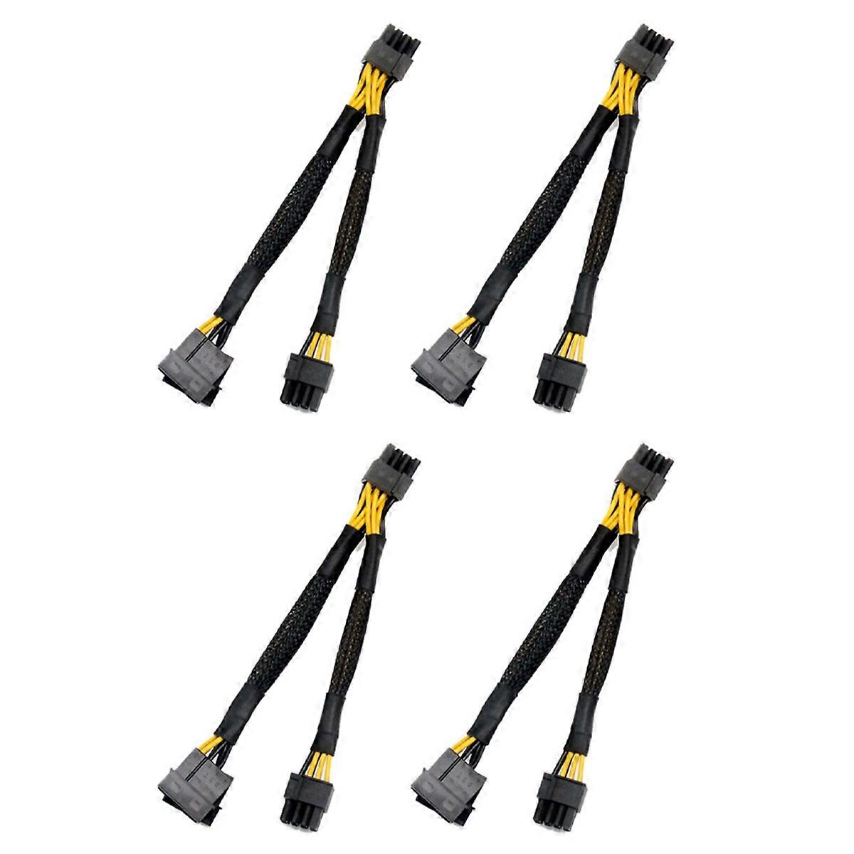 4X Dual 4Pin IDE Molex to GPU Dual 8Pin(6+2)Pin Power Supply Cable PCI-E PCI Graphics Video Display