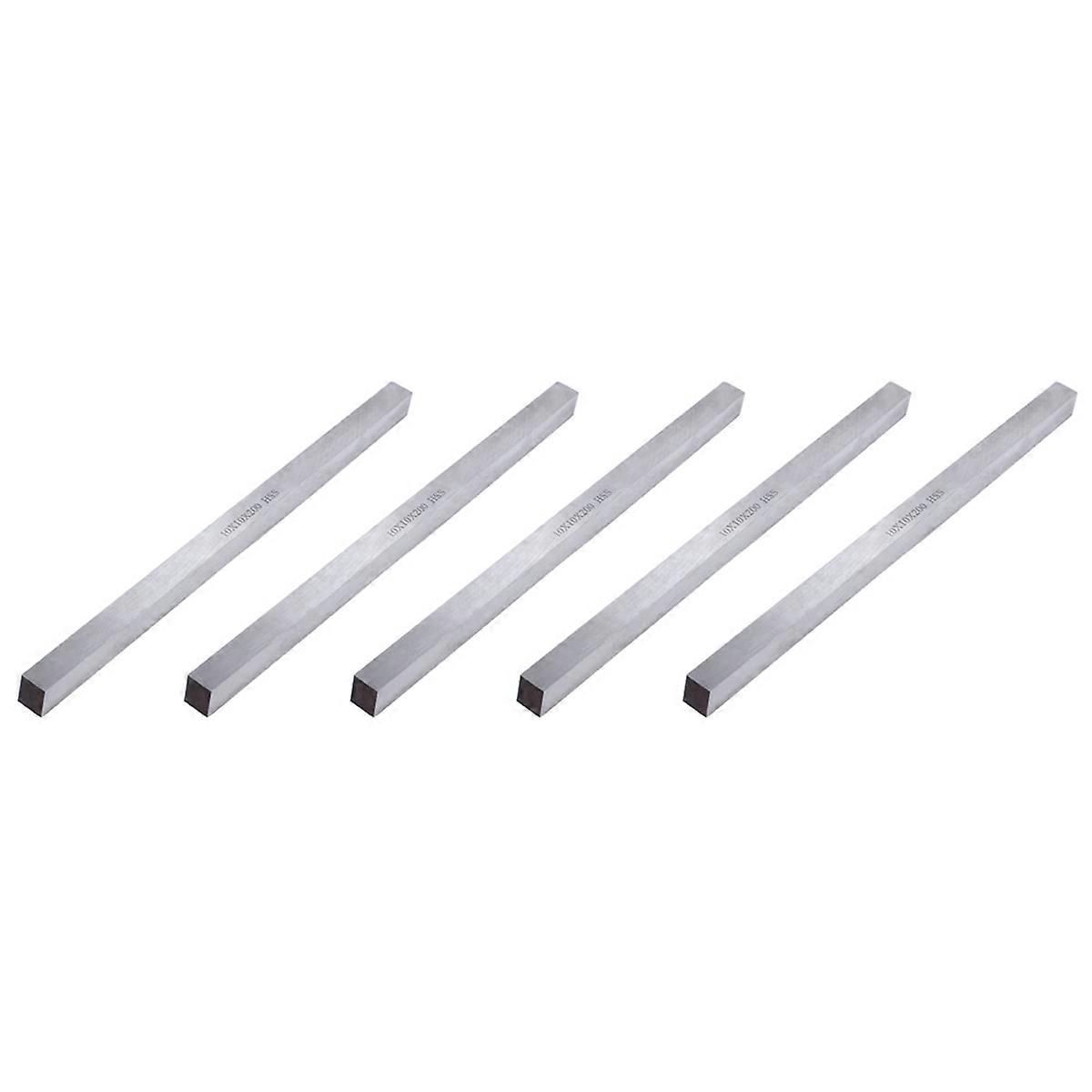5 Pcs 10mm X 10mm X 200mm Turning Parting Milling Lathe HSS Tool Bit Gray