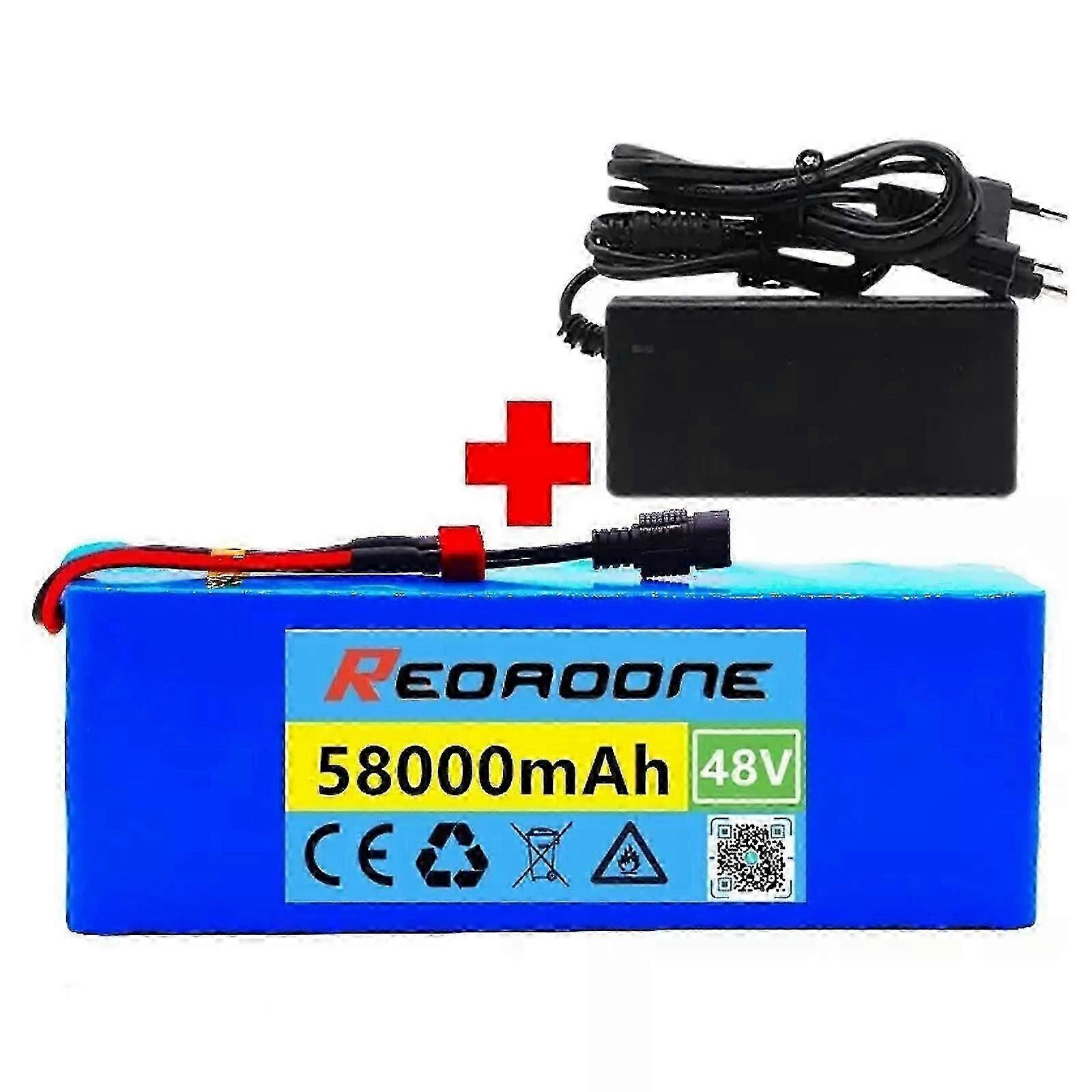 New 48v 58ah 13s3p 18650 Battery Lithium Battery 58000mah Electric Bicycle Moped Electric Lithium Ion Battery Pack Ft