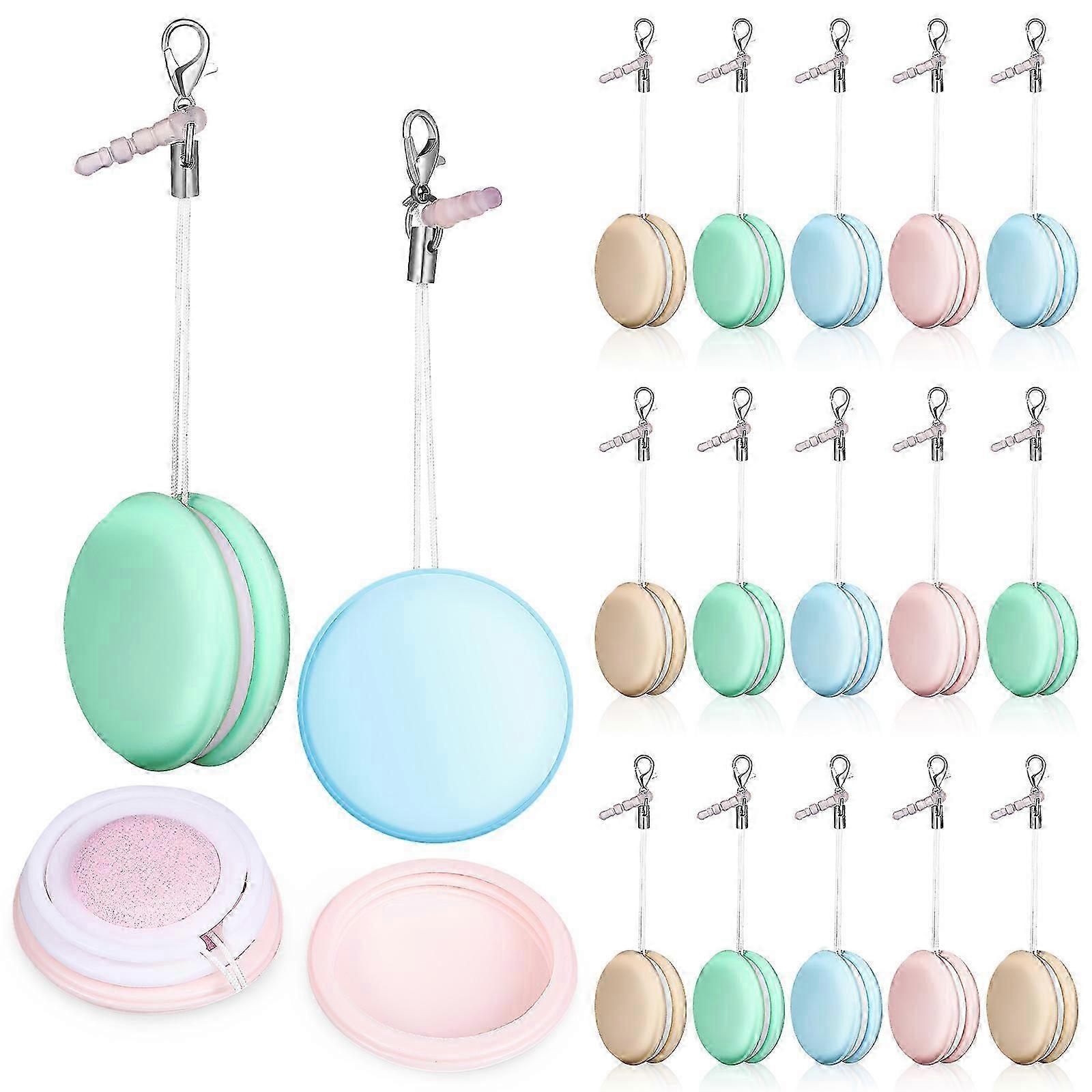 18 Pcs Phone Screen Cleaners Macaron Shaped Phone Cleaning Wipes Brushes Cellphone Lanyards Decorative Bag Pendants