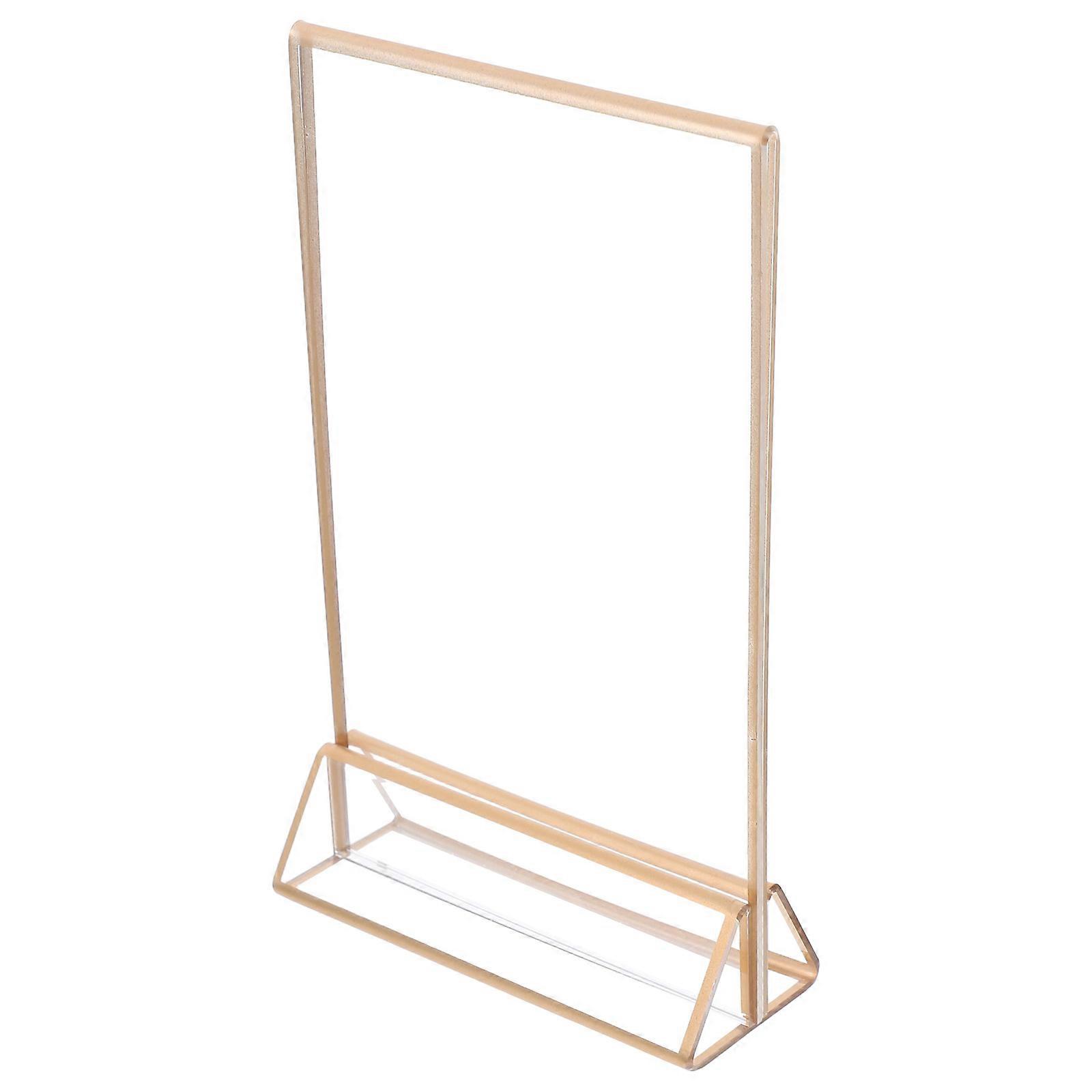 Gold Edged Detachable Photo Holder Table Display Stand for Restaurant Menus, Price Labels, Buffet, Wedding & Exhibition Signage – Stable Board