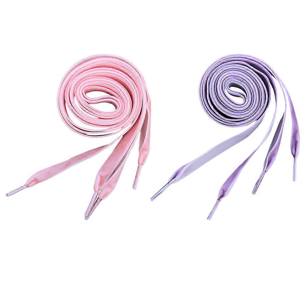 Thick Flat Shoe Laces Replacement Laces For Shoes Co-Workers 120cm Pink Wide Flat Design 2 Pairs