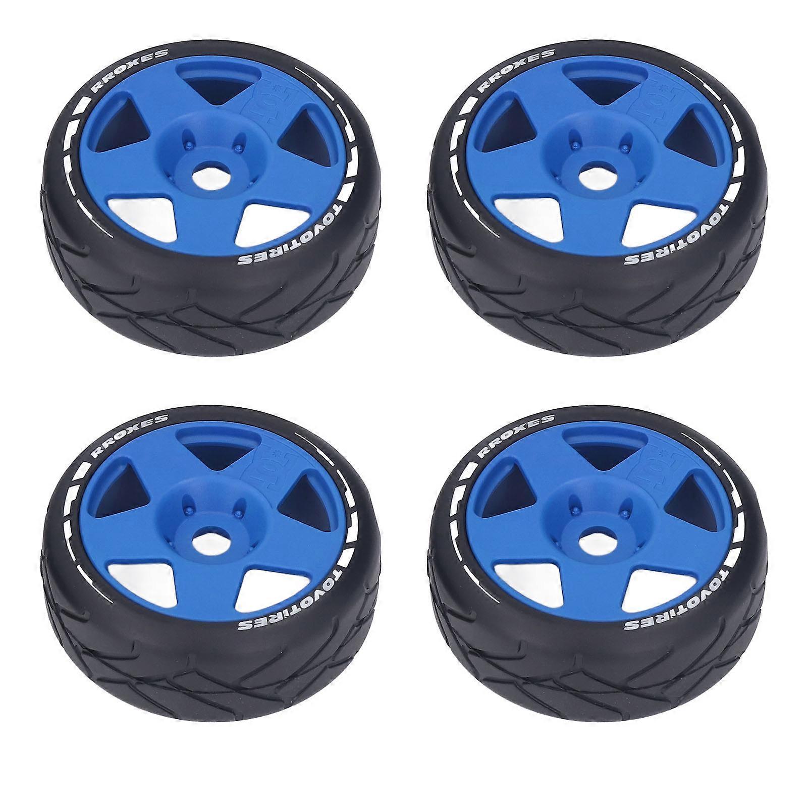 4 Stück 1/8 GT RC-Räder Starker Grip Straßenrennreifen verschleißfest auf Straßenrädern mit 17mm Adapter Blau