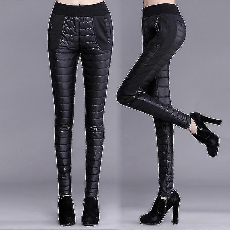 Thicker High-Waist Double-Sided Down Cotton Trousers