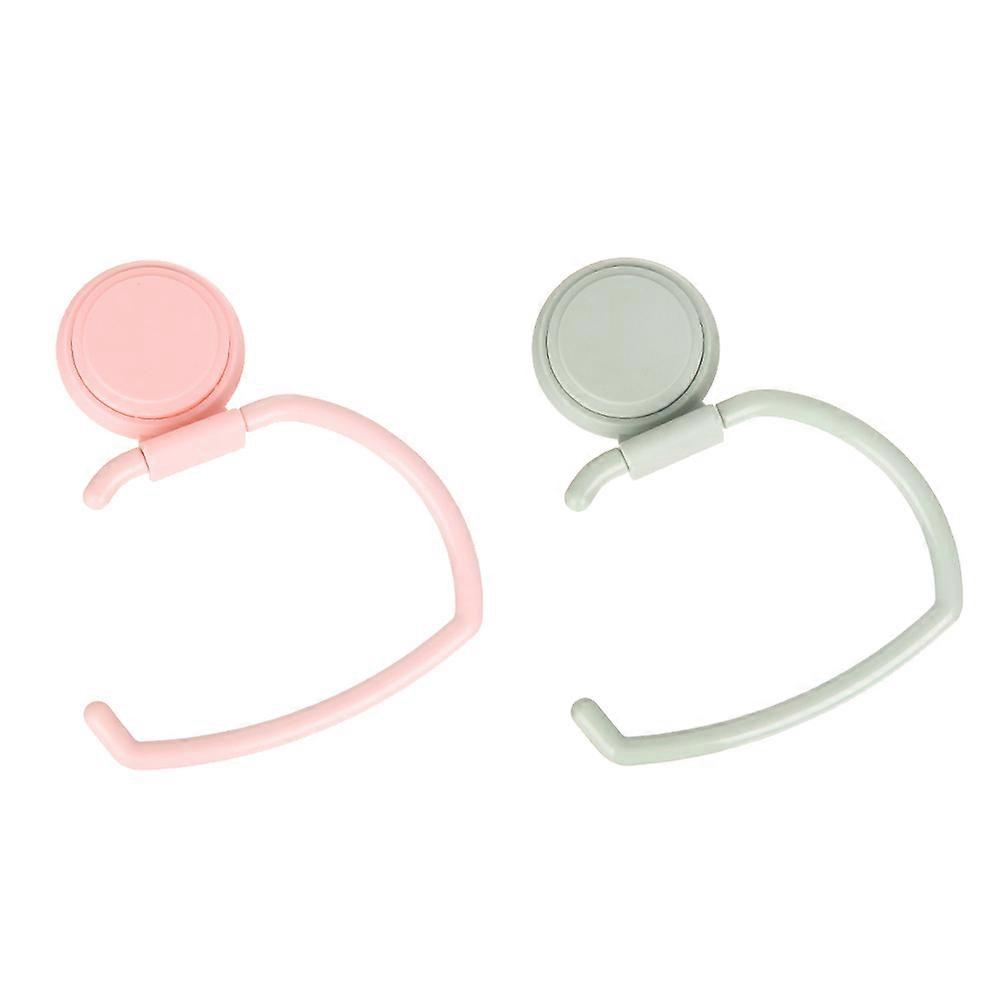 Shower Suction Hooks Wall Mounted Hook Bathroom Accessories Green and Pink 14.00X6.50X18.00CM Saving Space 2Pcs