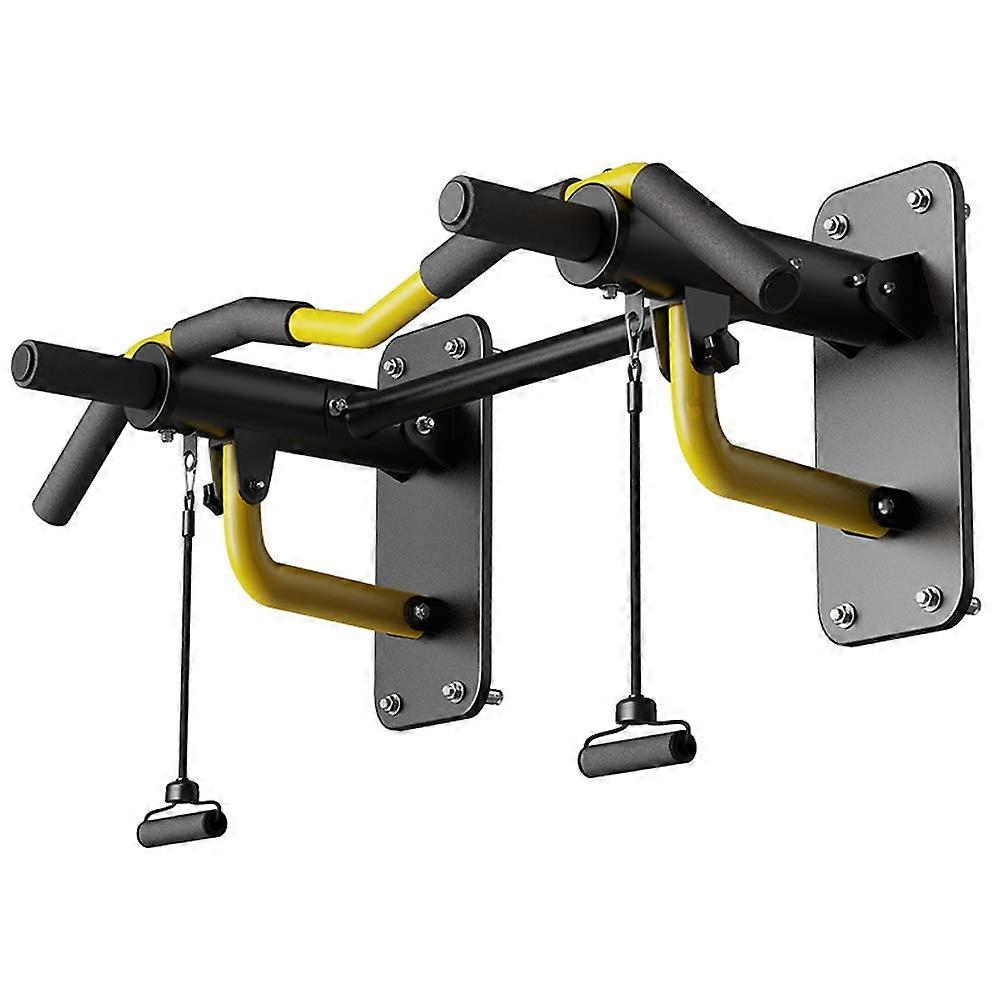 Pullups Horizontal Bar Home Indoor Fitness Equipment Men Wallmounted Punching Bag Shelf Wall Yellow