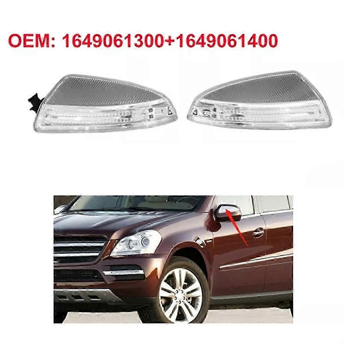 Pair Of Clear Side Mirror Turn Signal Lights For Mercedes X164 GL350, GL450 (Left & Right) - View #3