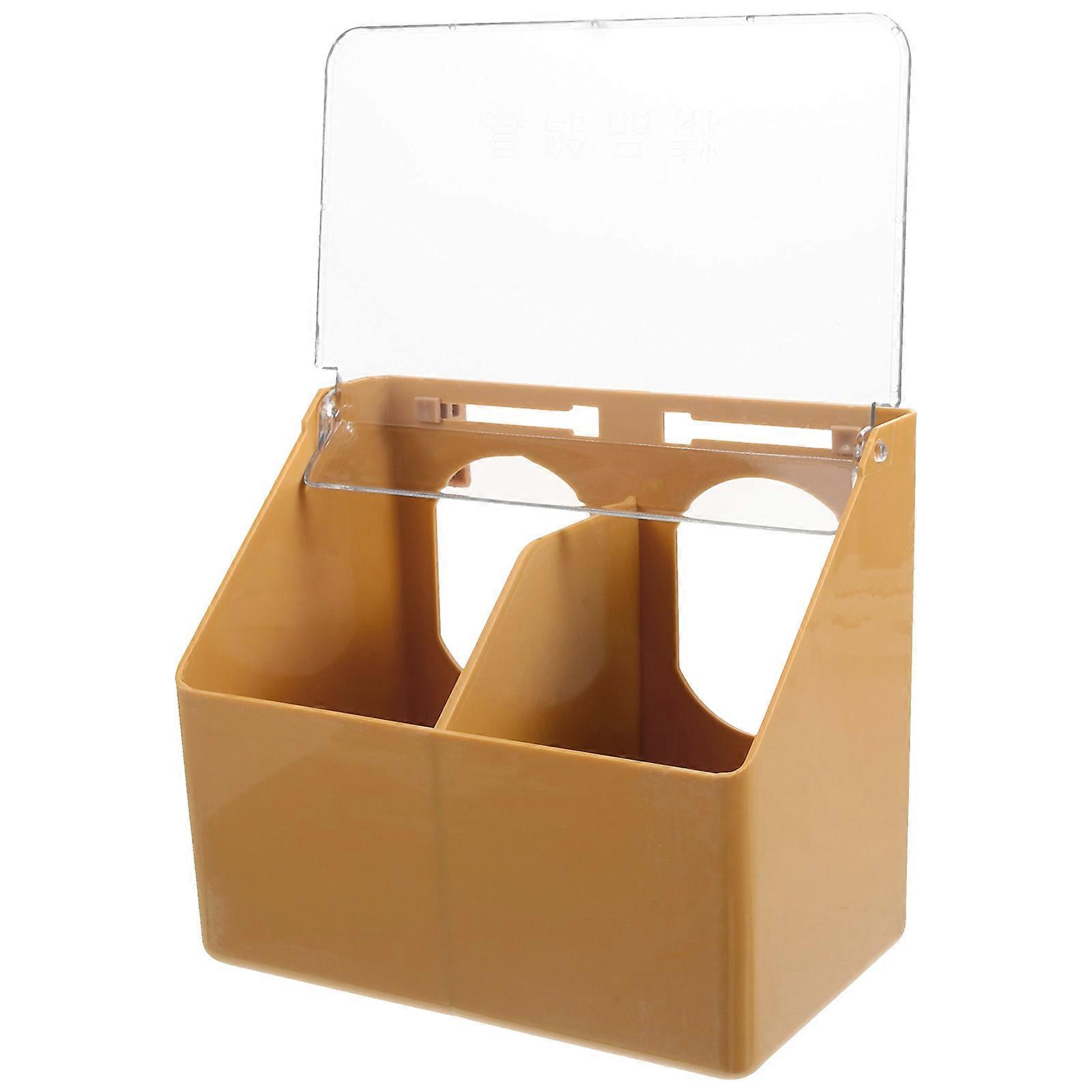 Käfig Vogel Futterhaus Taube Fütterung Behälter Papagei Futter Wasser Schüssel Kaffee 17,00 x 14,00 x 10,00 cm Fütterung 1Pack
