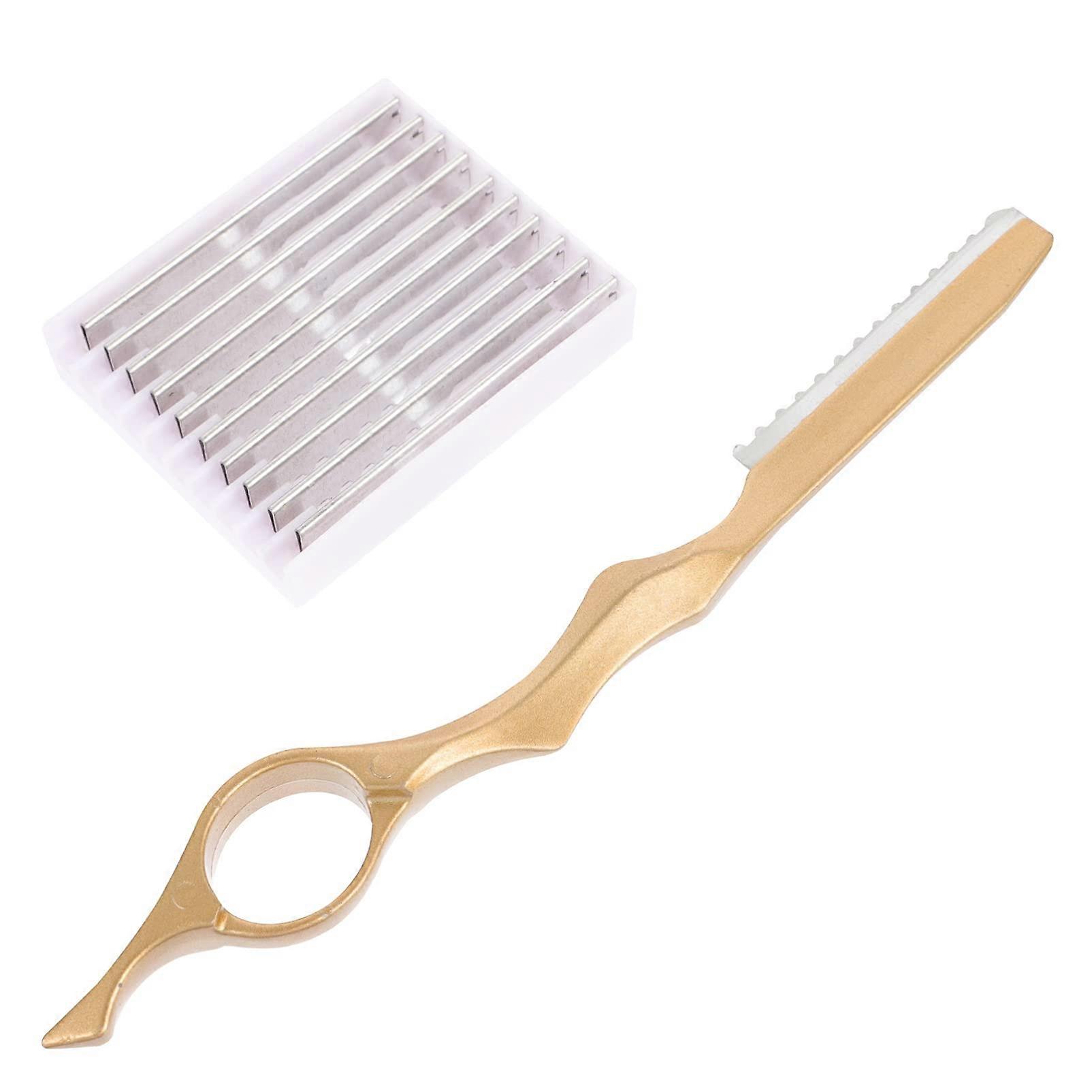 Haircutting Razor Set for Barbers with 10 Replacement Blades, Precision Trimmer for Salon Use, Professional Quality