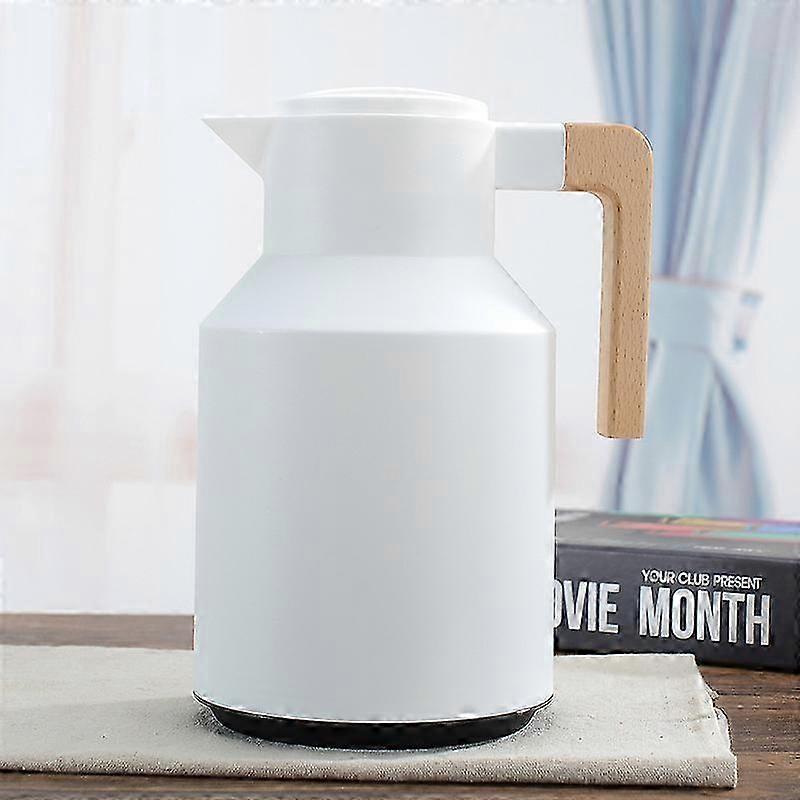 Insulated Coffee Carafe with Wooden Handle for Hot and Cold Beverages