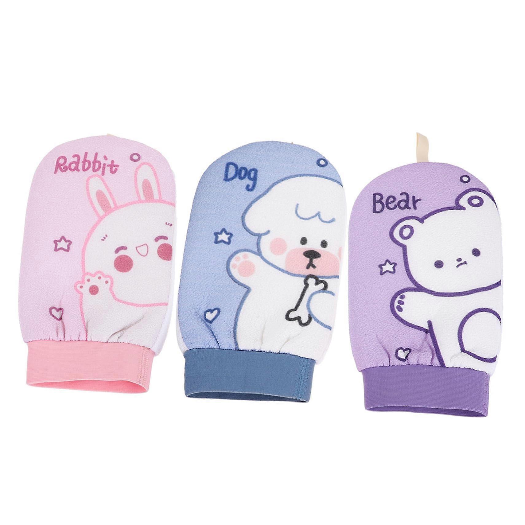 Microfiber Body Scrubber Mitt Set of 3 Soft Exfoliating Bath Towels Polyeste Duschbürste for Gentle Cleansing