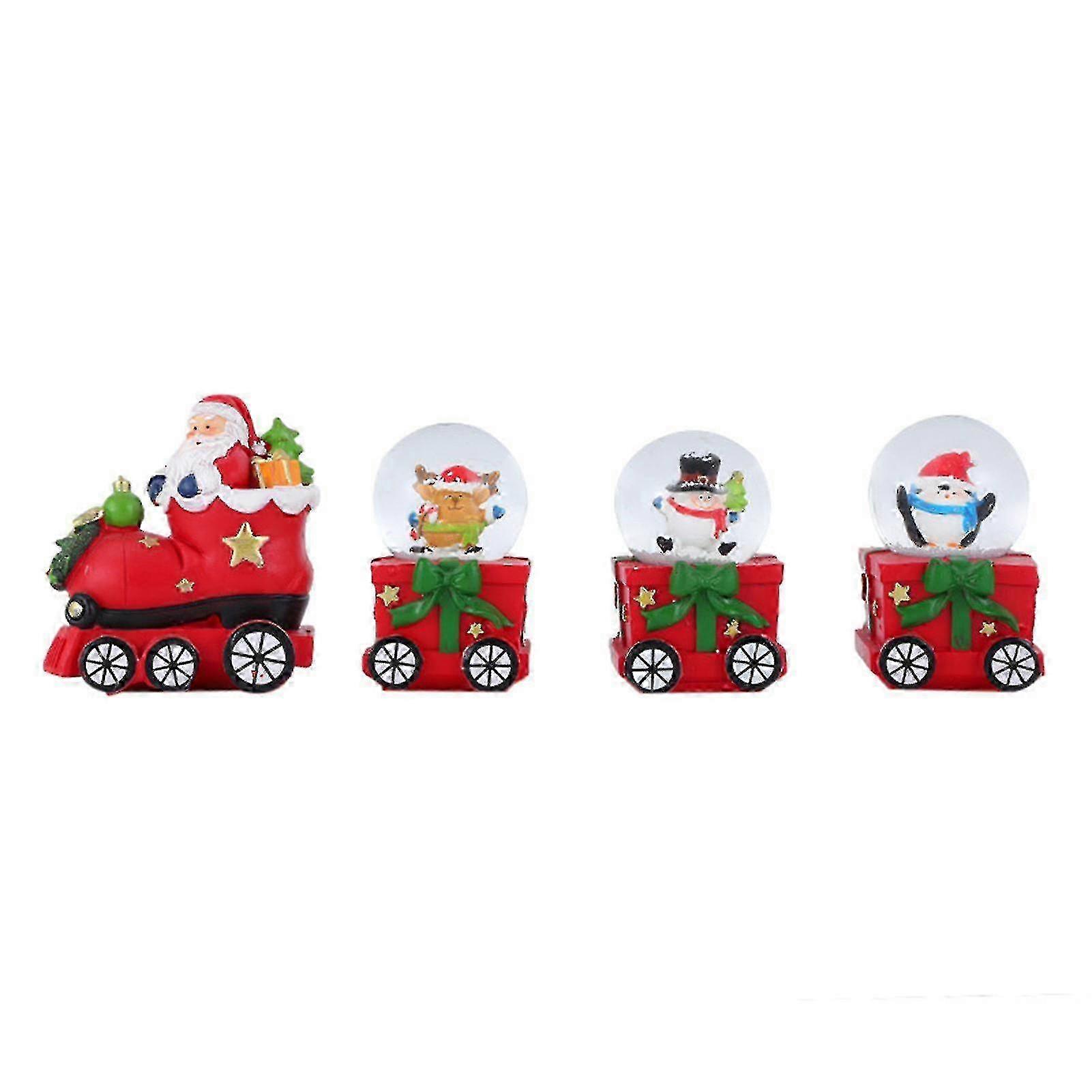 Christmas Snow Globe Set Featuring Santa in a Shoes Sledge for Festive Celebrations